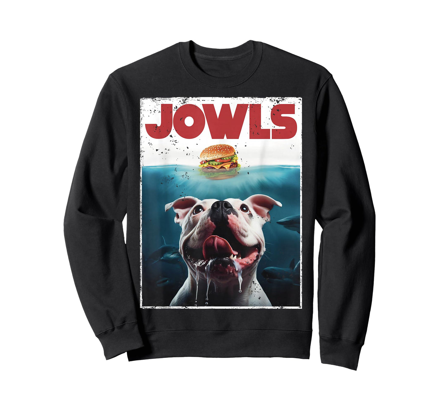 Funny American Bulldog Jowls Burger Bully, Dog Mom, Dog Dad T-Shirt