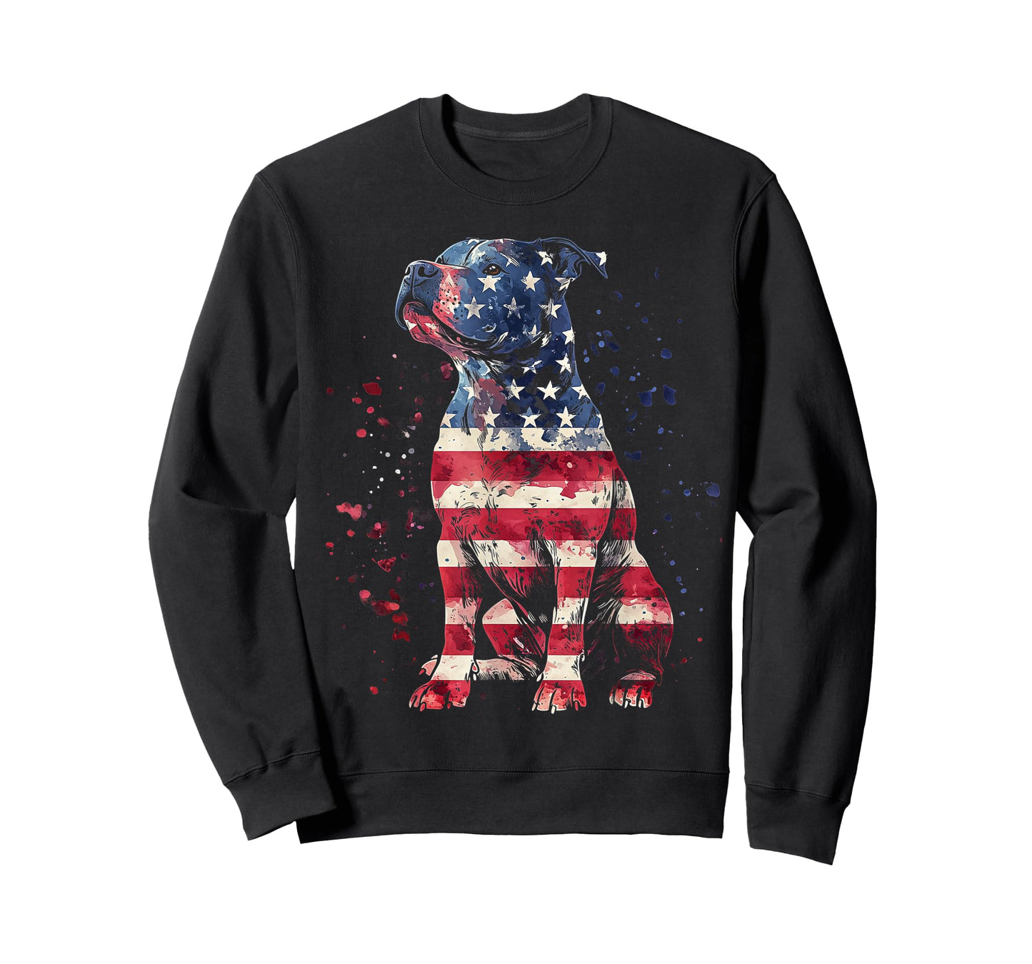 Patriotic Pitbull American Flag 4th of July Dog Pitbull Dad T-Shirt