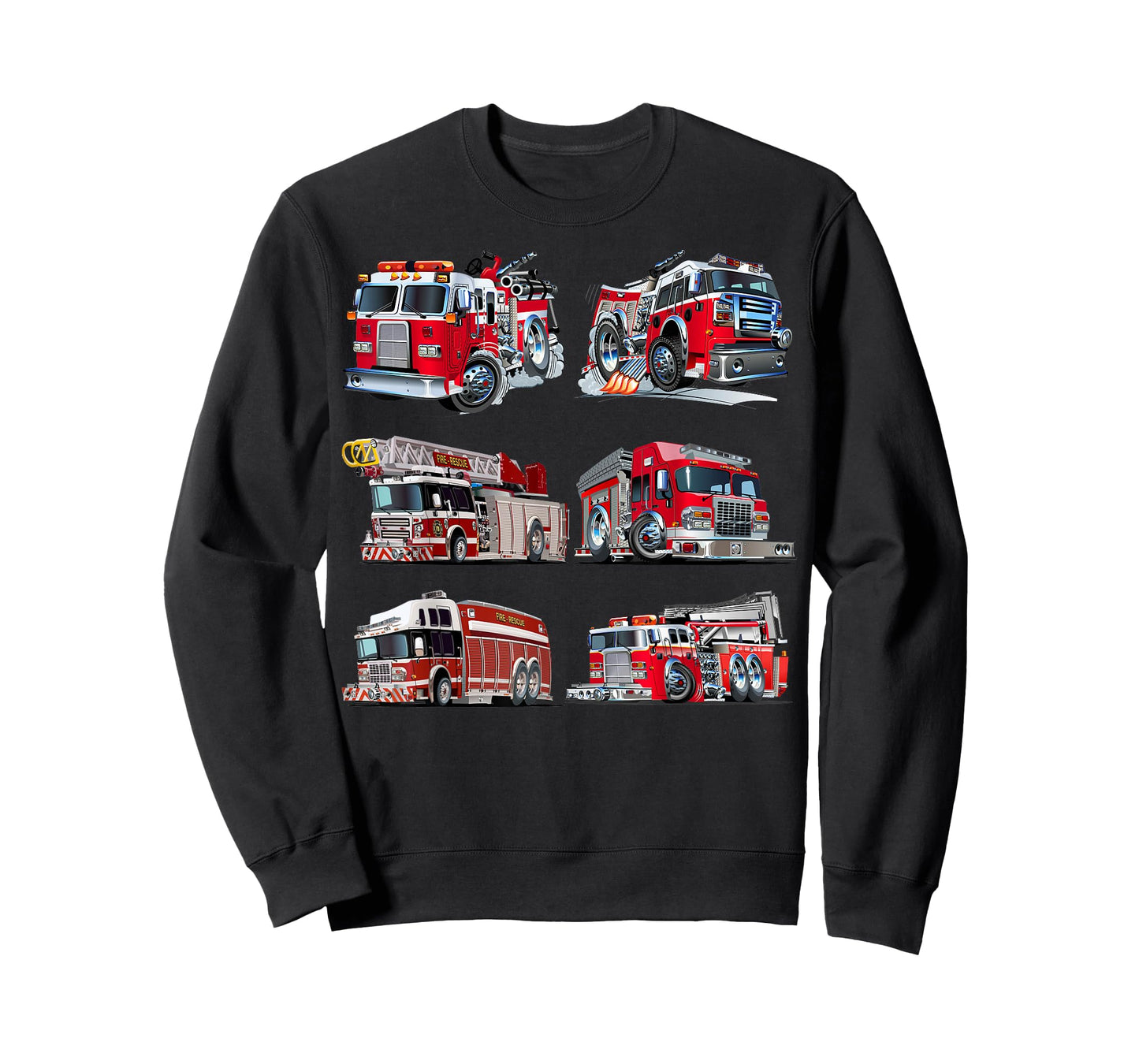 Types of Fire Truck Boy Toddler Kids Firefighter Xmas T-Shirt