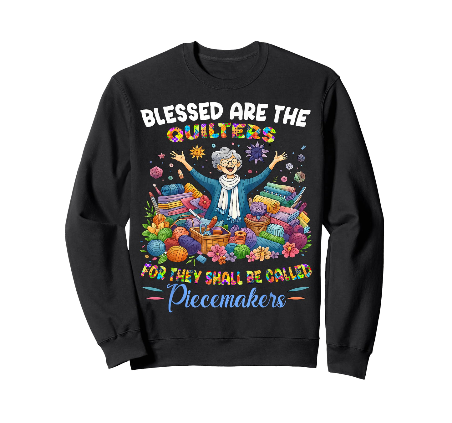 Blessed are The Quilters Grandma Quilt Gift for Sewing Lover T-Shirt