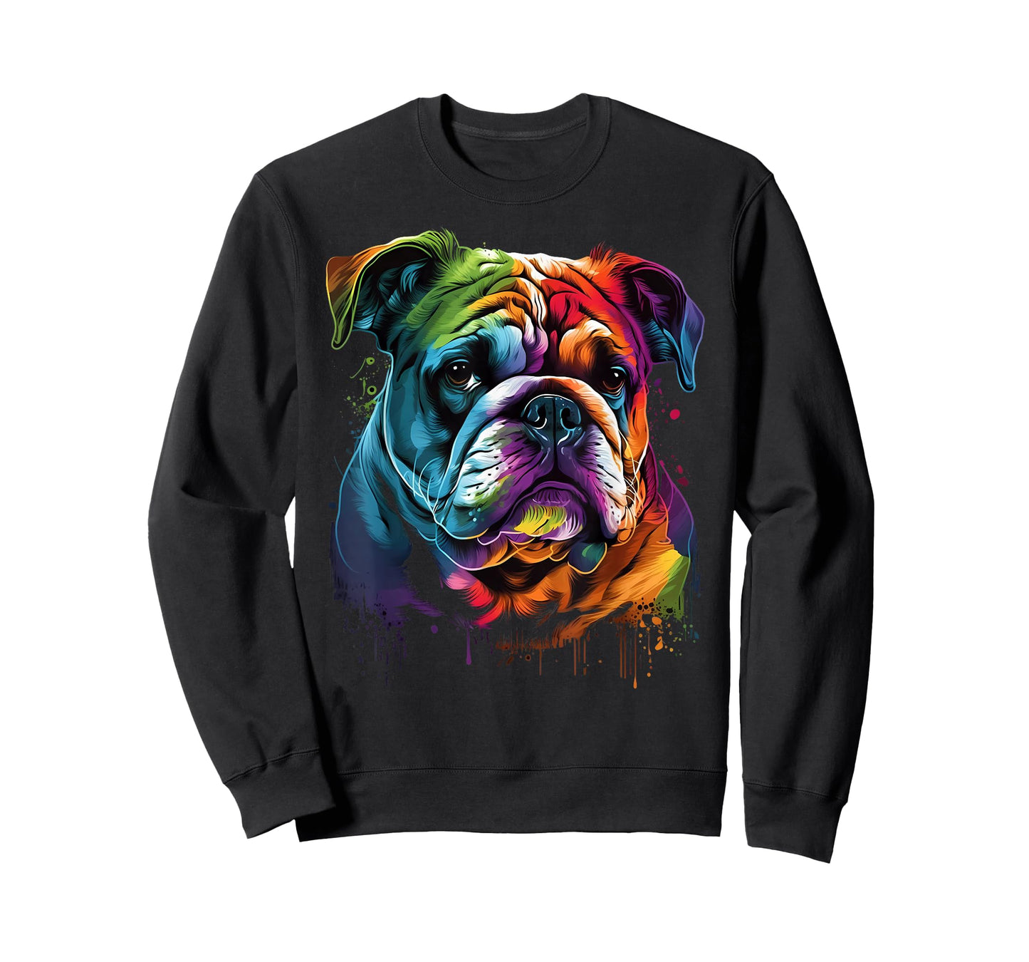 English Bulldog Painting Unique Dog Art Animal Lover T-Shirt