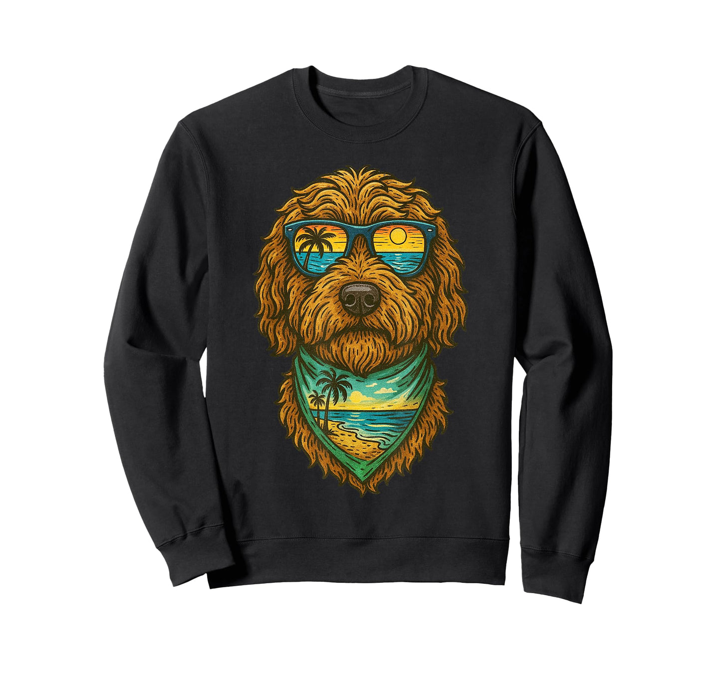 Summer Goldendoodle Dog Beach Sun Cool Goldendoodle Beach T-Shirt