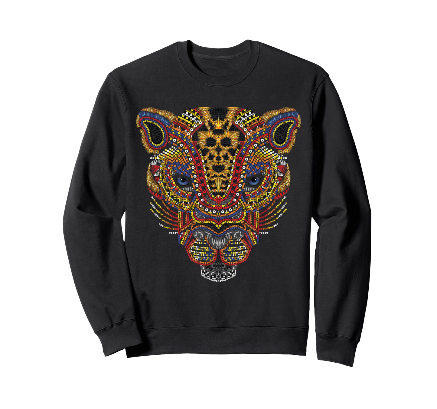 Jaguar head art huichol face mexico Aztec Mayas for big cats T-Shirt