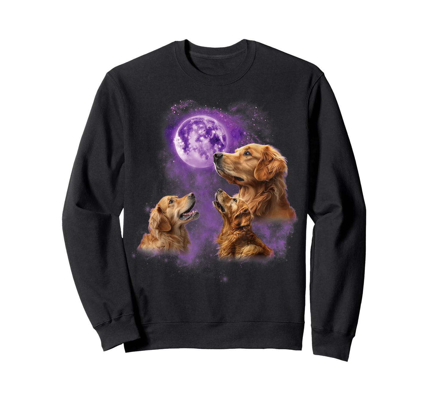 Funny Golden Retriever T Shirt - Howling at the Moon T-Shirt