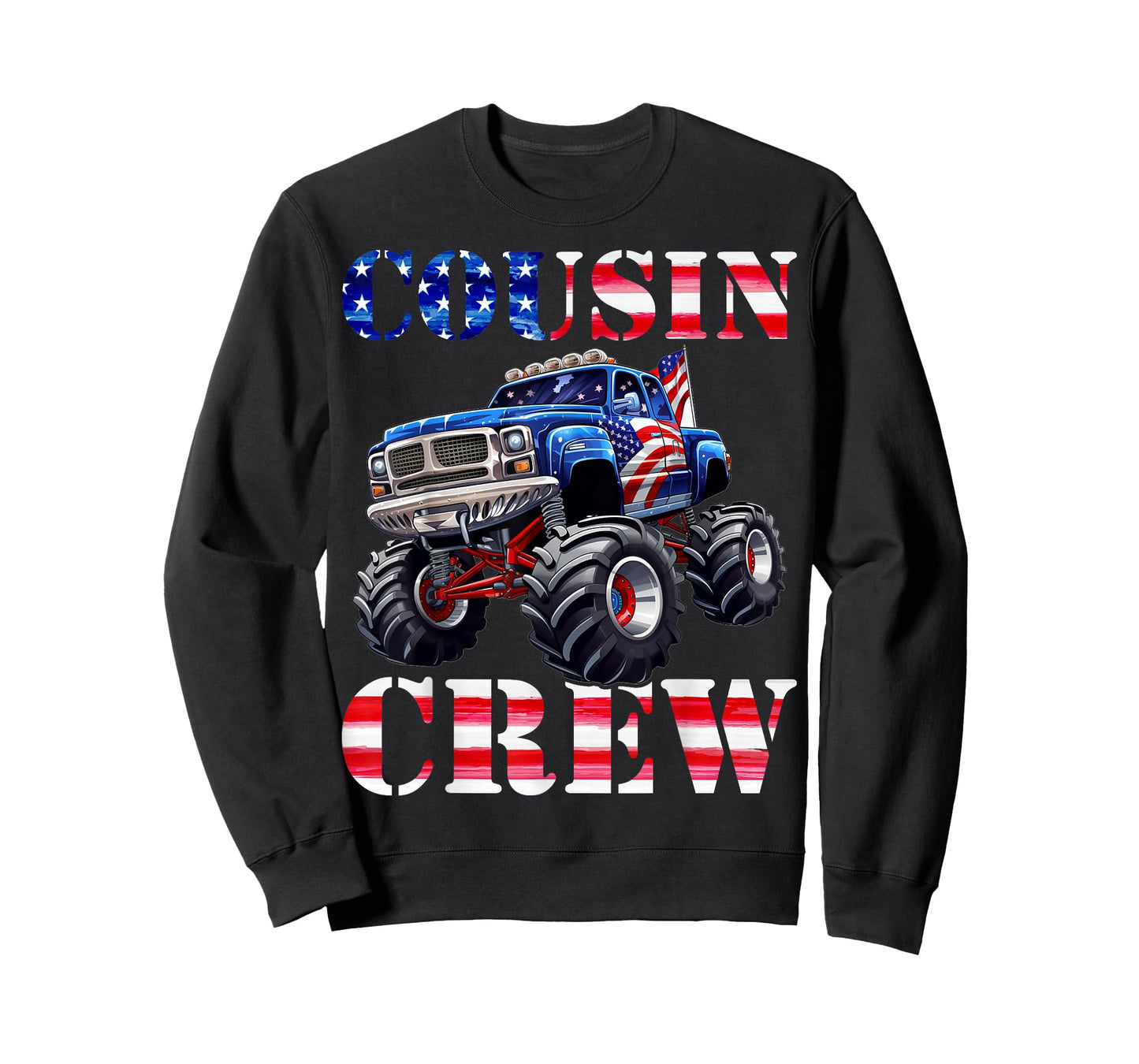 Cousin Crew 4th of July Monster Truck USA Flag Patriotic T-Shirt