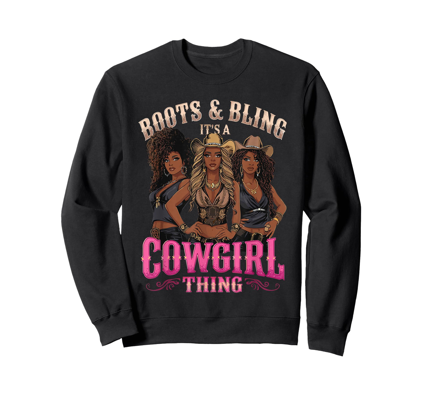 Boots and Bling It's Cowgirl Thing Western Country Melanin T-Shirt