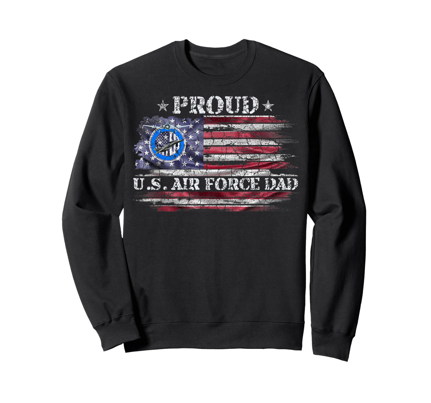 Vintage USA American Flag Proud Air Force Veteran Dad Funny T-Shirt