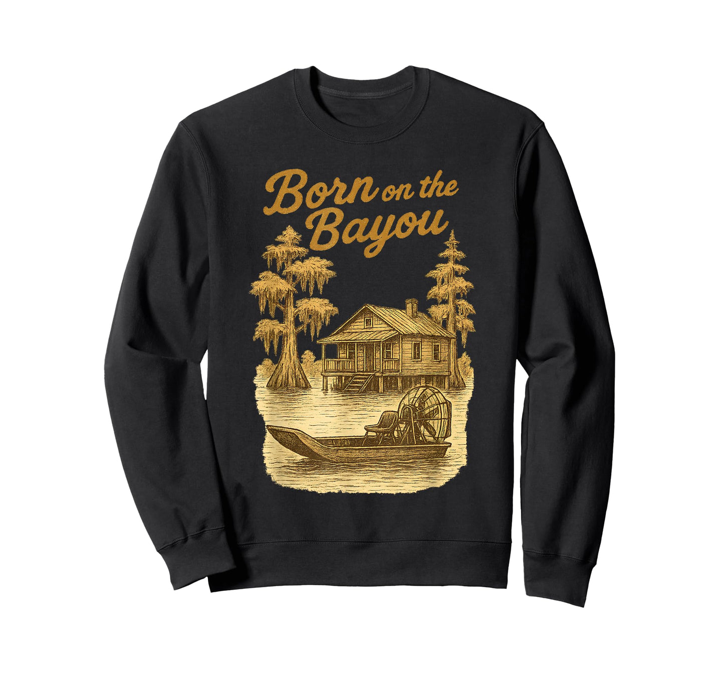 Vintage Louisiana Southern Country Pride Born on the Bayou T-Shirt