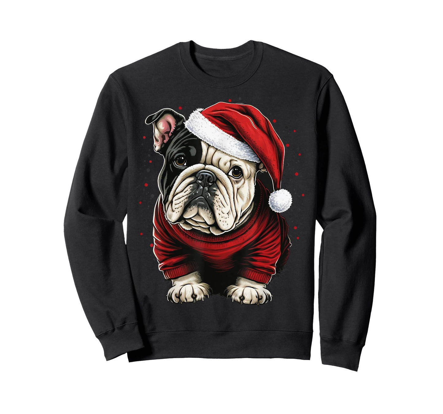 Xmas Bulldog Santa on Christmas Bulldog T-Shirt for Men Women Kids