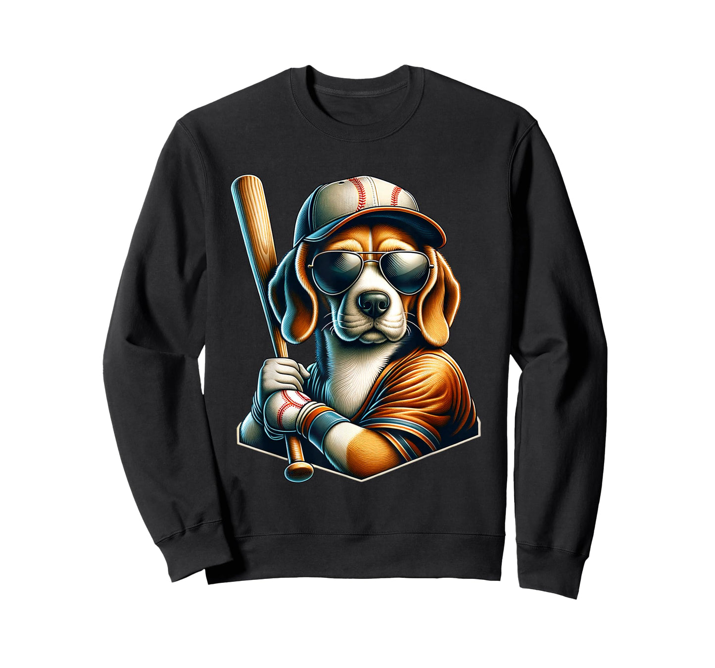 Funny Beagle Baseball Dog Lovers Sports Player Design Tee T-Shirt