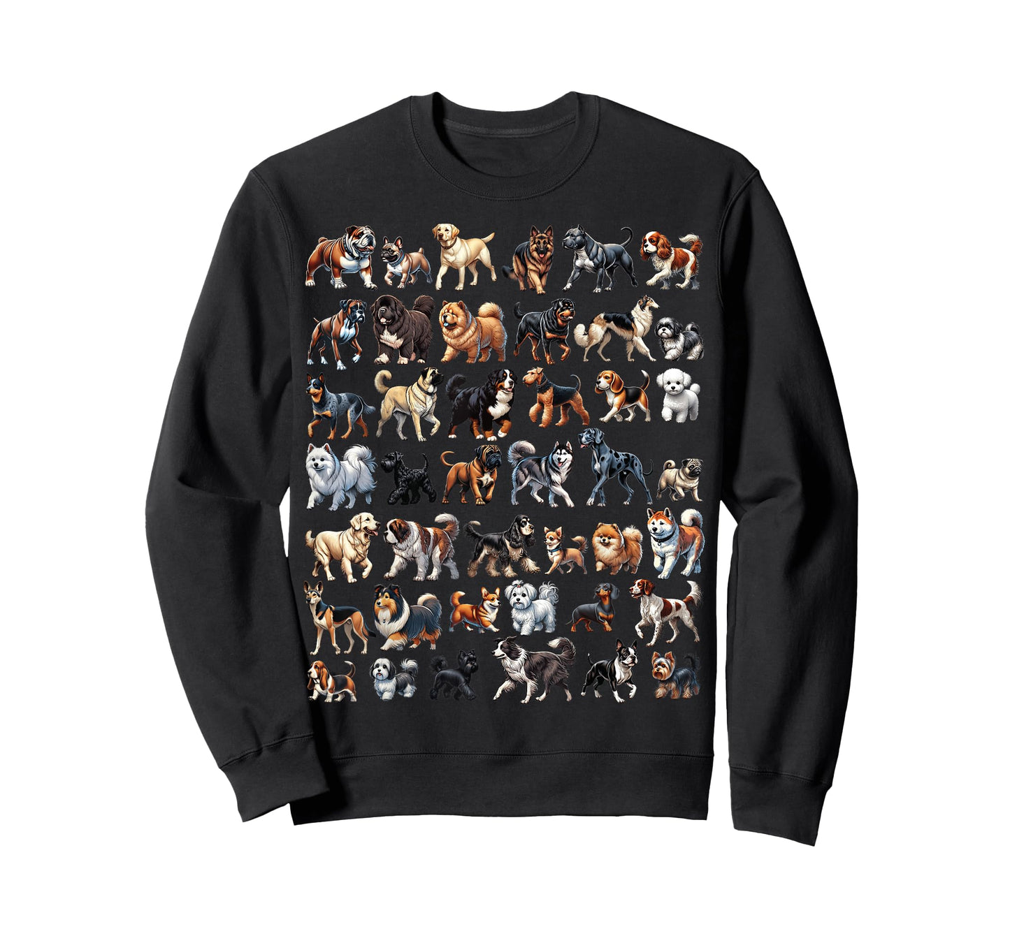 Types Of Dogs Breeds Chart Educational Canine Enthusiast T-Shirt