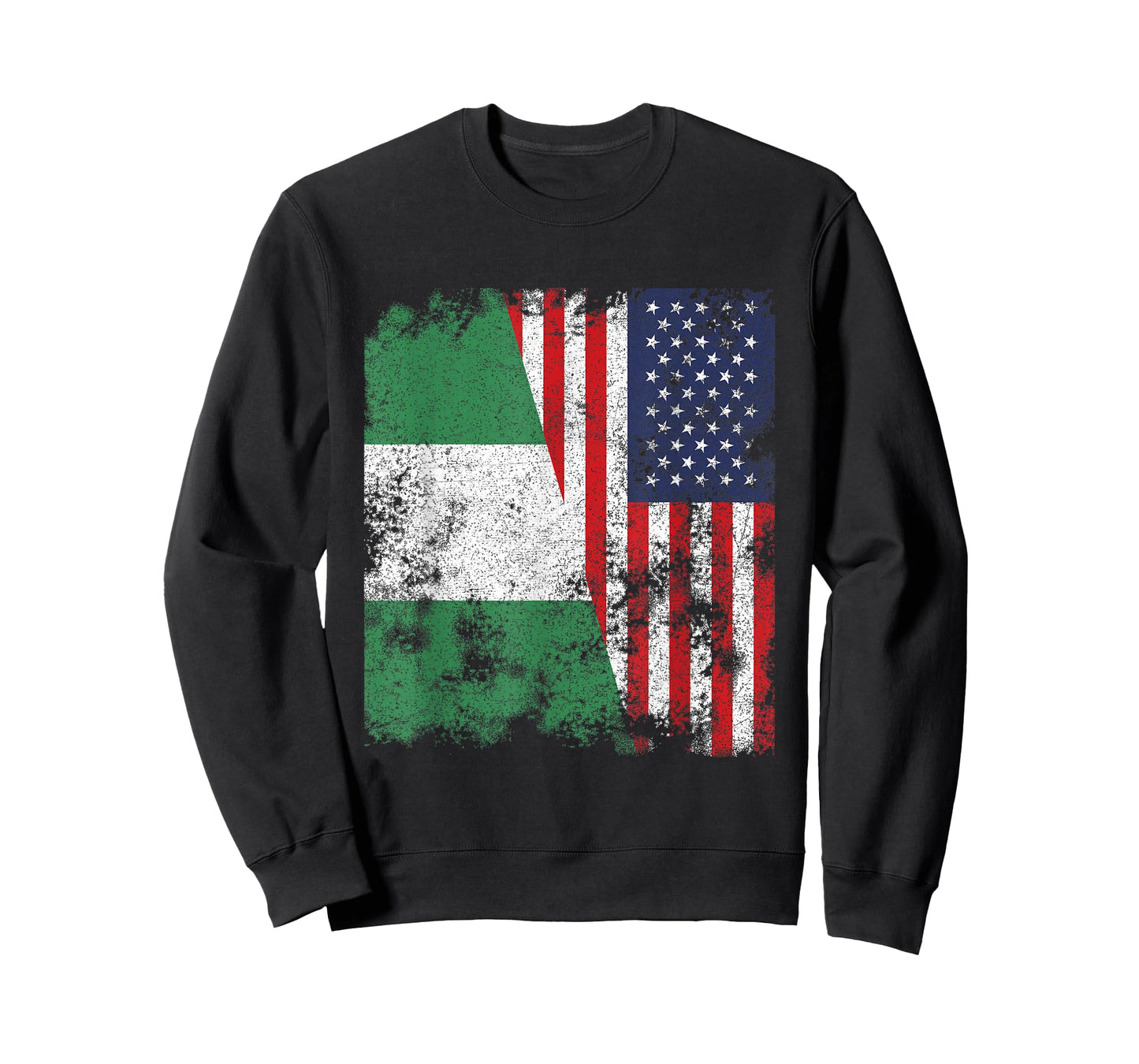 Nigeria USA Flag Distressed - Half American Women Kids Men T-Shirt