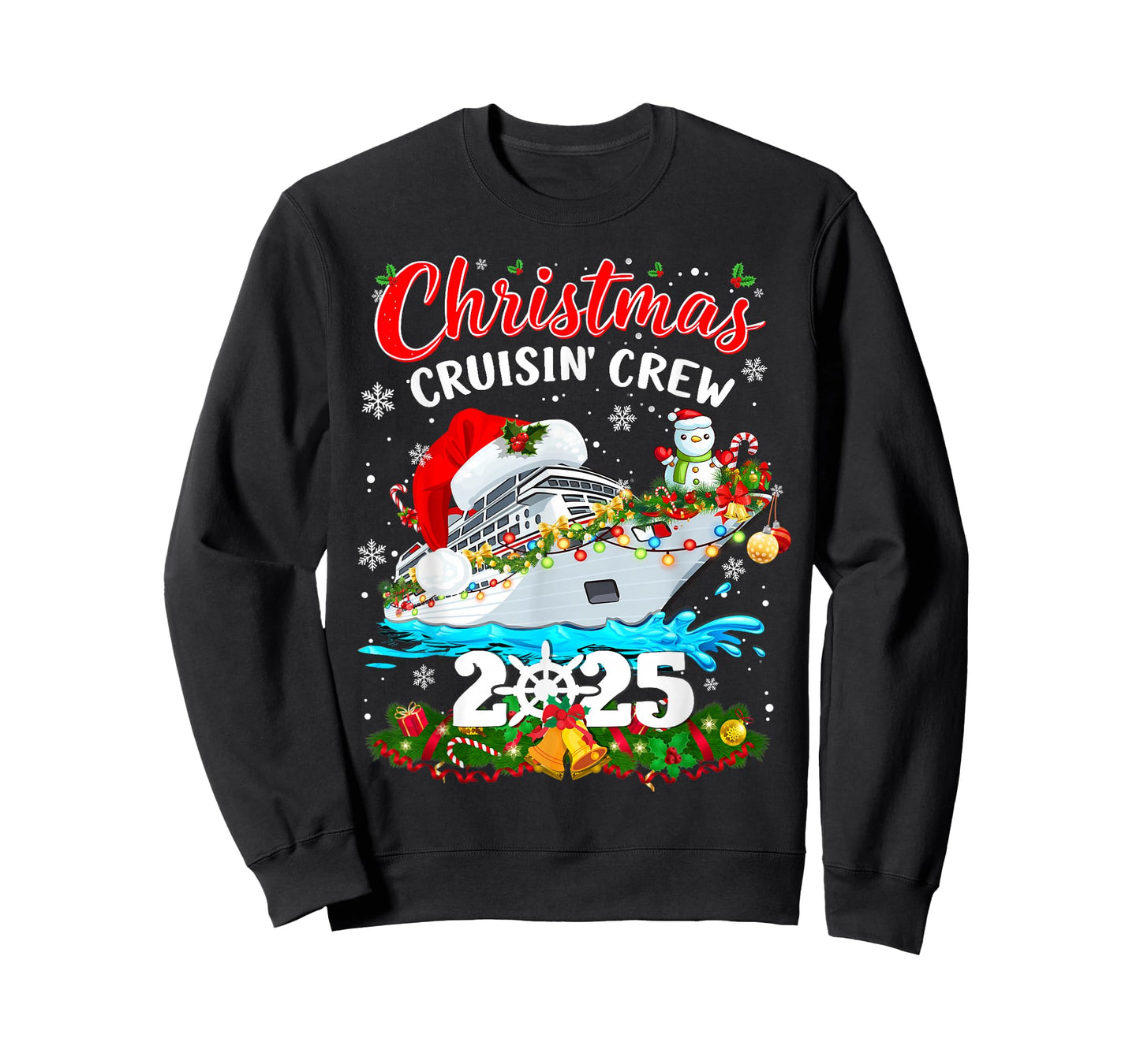 Christmas Cruisin Crew 2025 Matching Family Cruise Xmas T-Shirt