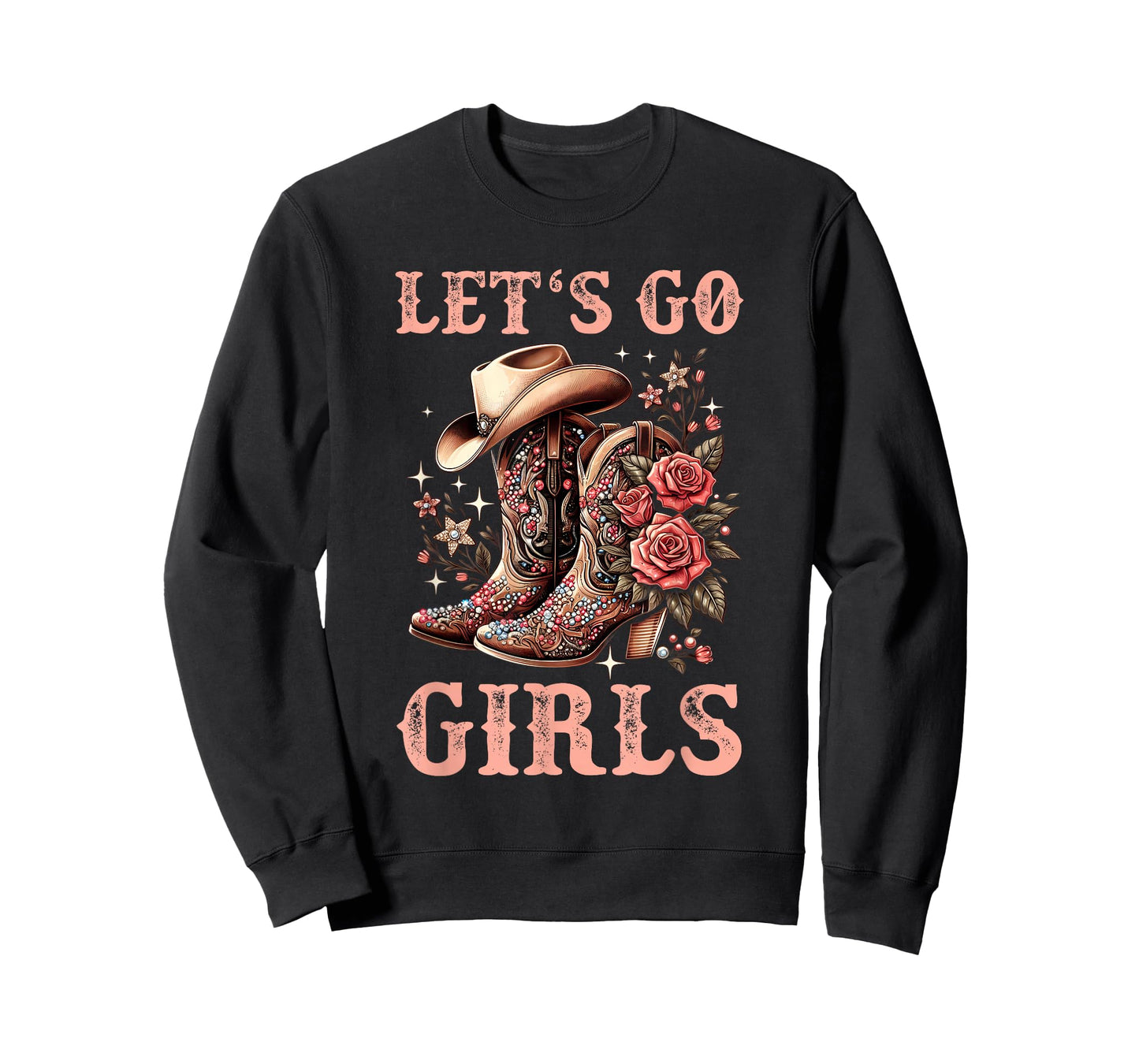 Country Girls Rodeo Woman Cowboy Hat Kids Lets Go Girls T-Shirt