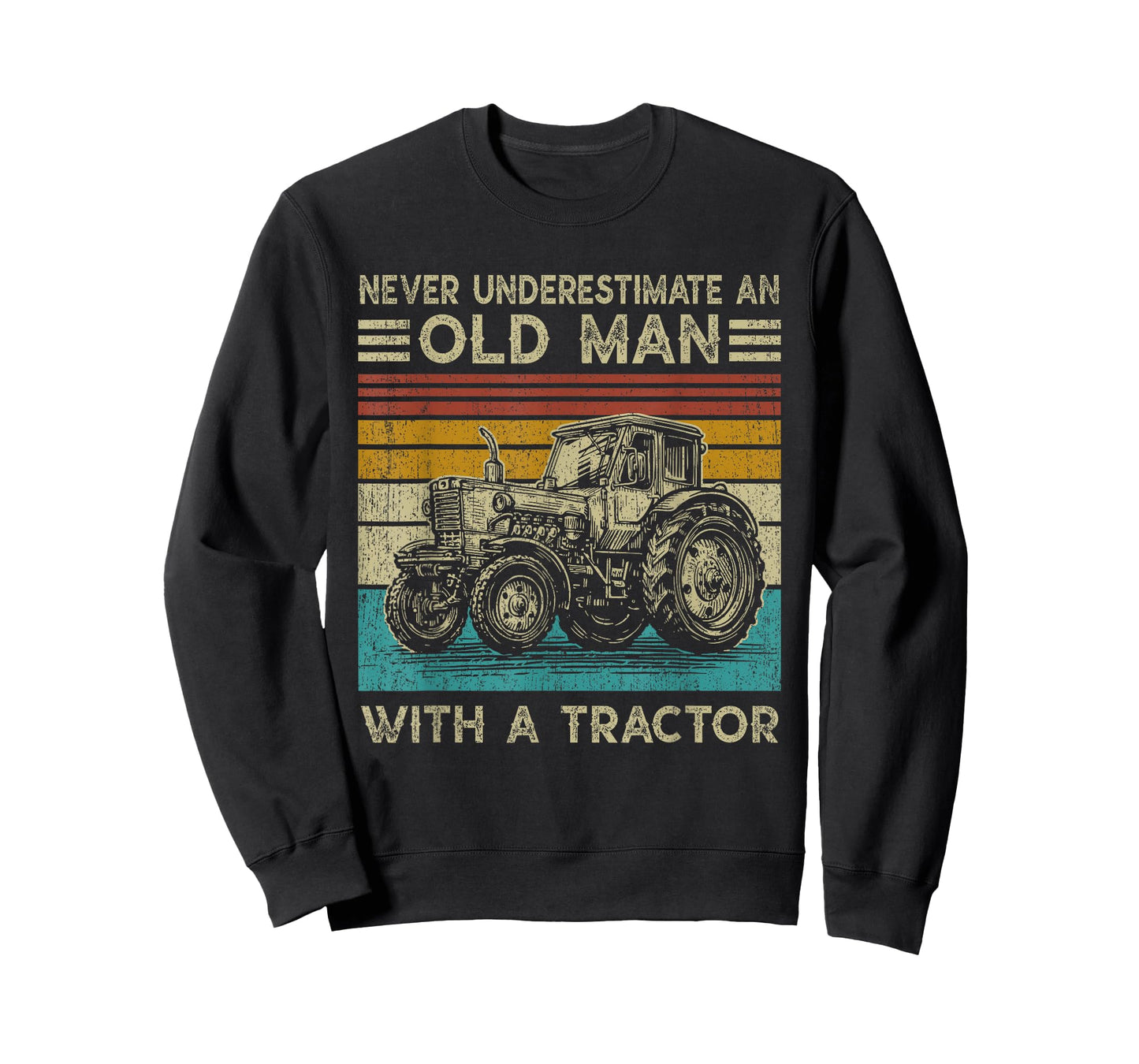 Never Underestimate an Old Man with A Tractor - Funny Farmer T-Shirt