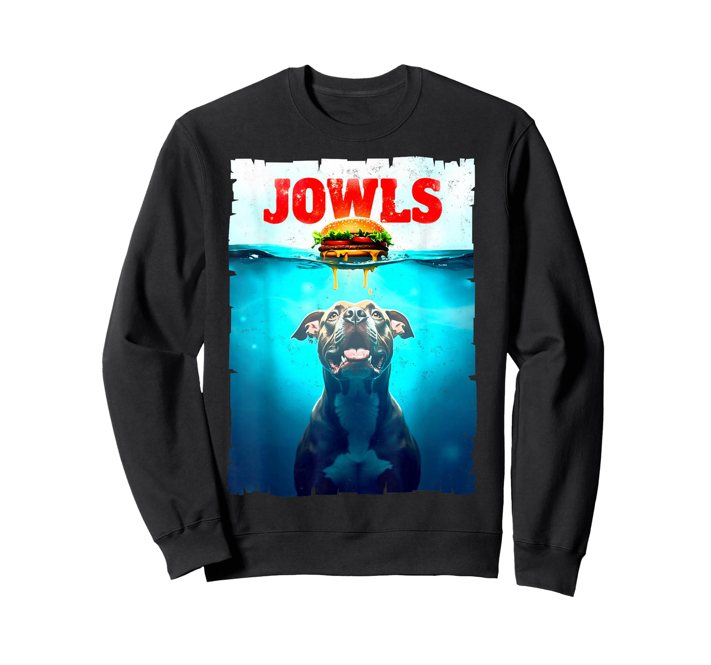 Jowls Pitbull Dogs Parents Funny Burger Pittie Dog Joke T-Shirt
