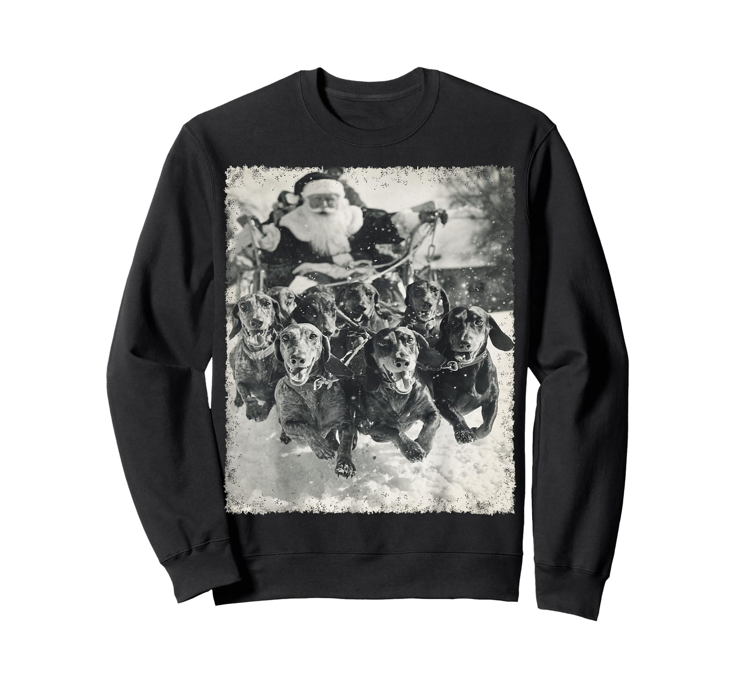 Funny Wiener Dog Dachshund Christmas Santa Sleigh T-Shirt