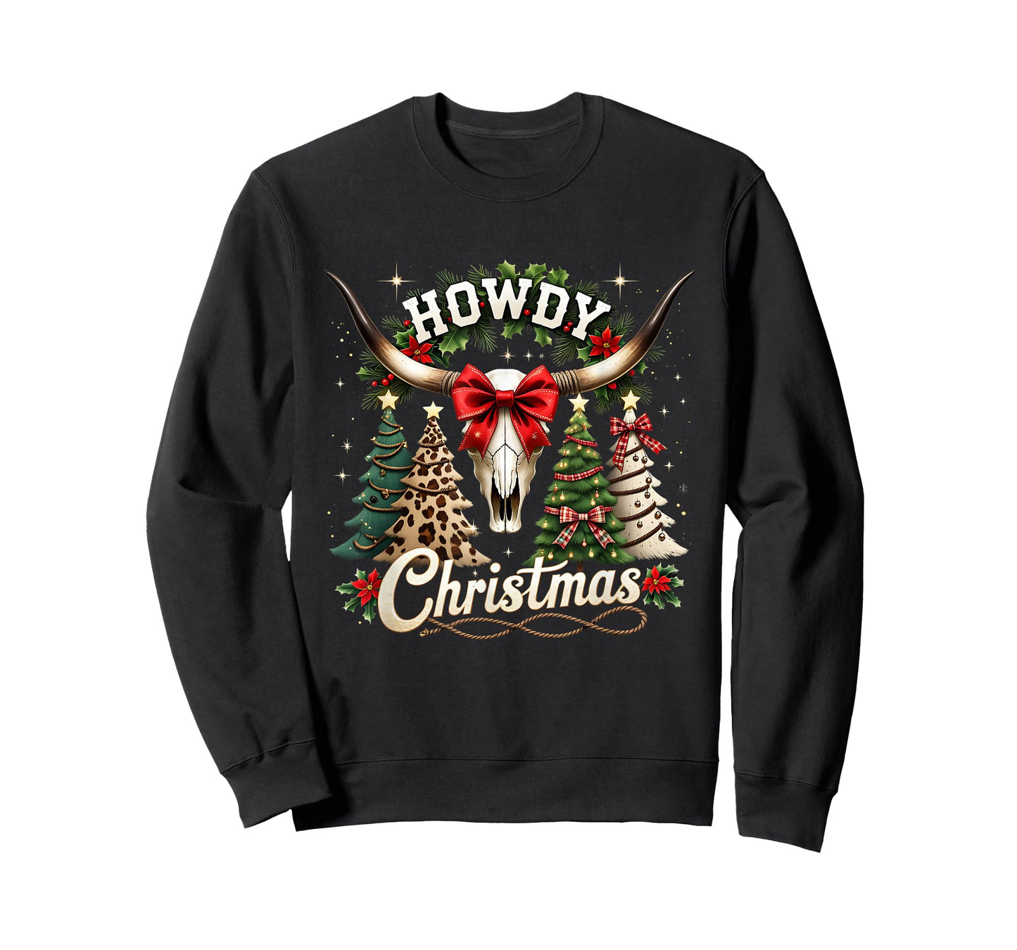 Howdy Christmas Western Country Holiday Design T-Shirt