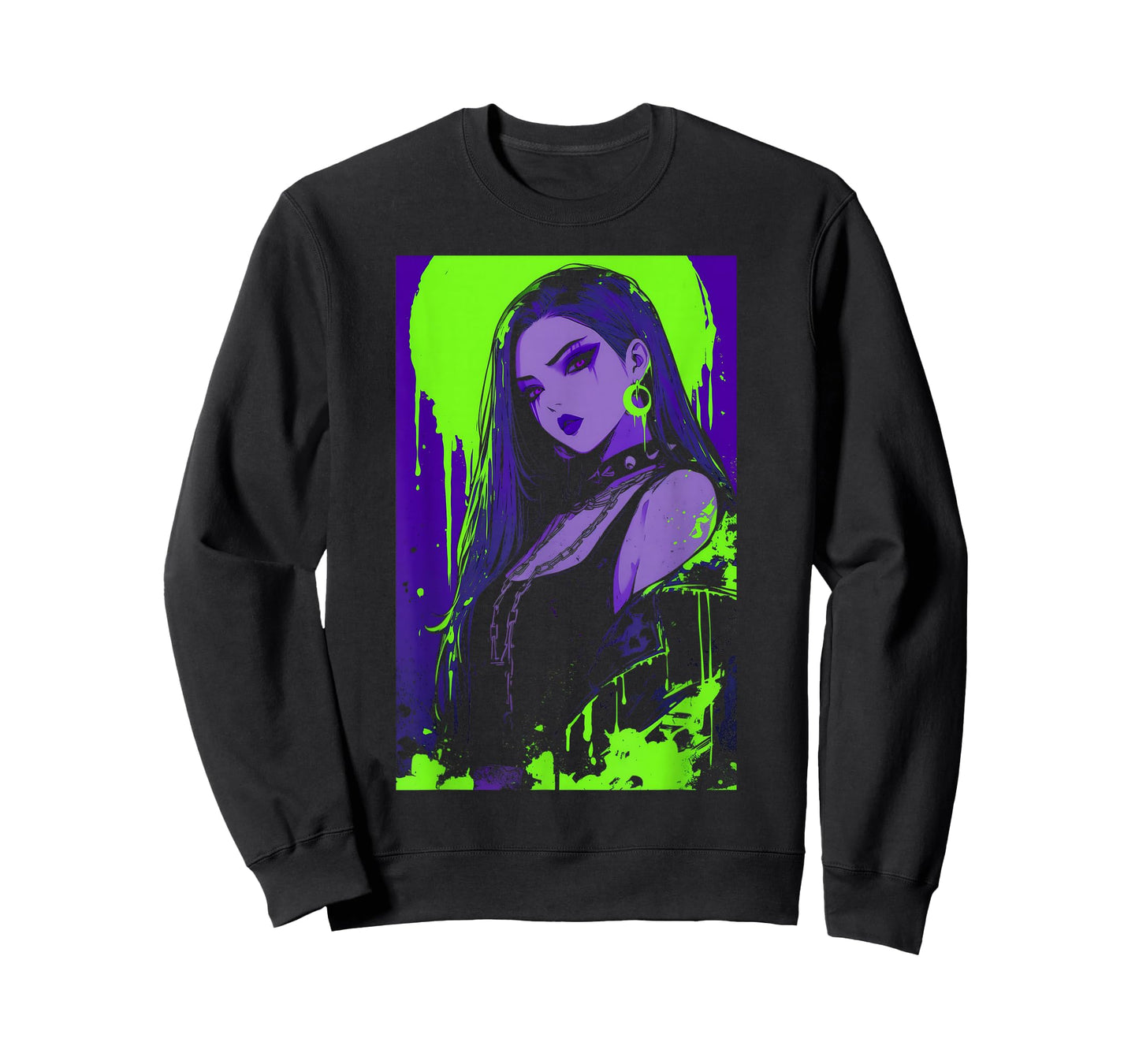 Cybergoth Cybercore Grunge Punk Goth Girl Alt Anime Manga T-Shirt