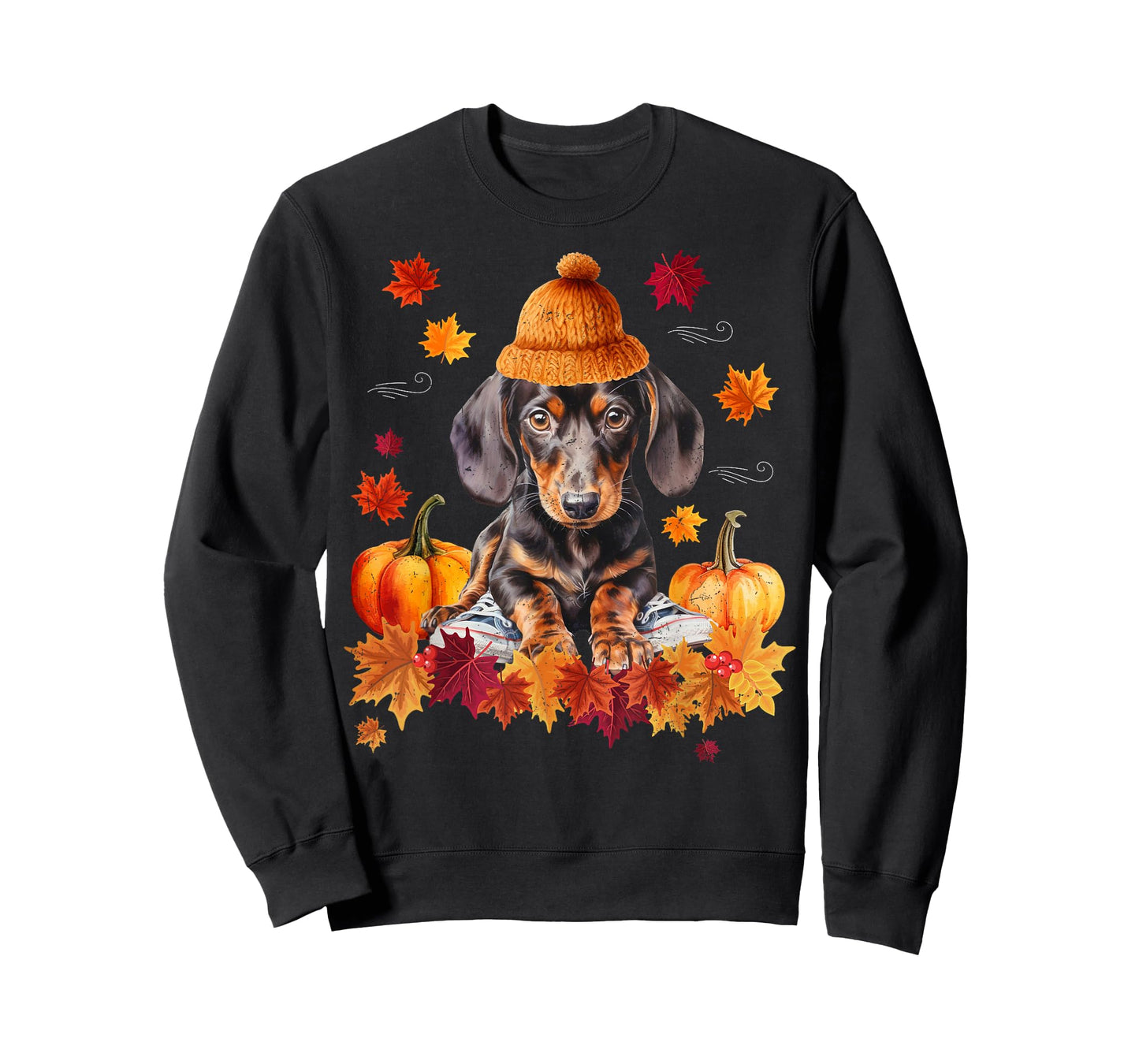 Dachshund Hello Autumn Leaf Fall For Dog Lover T-Shirt