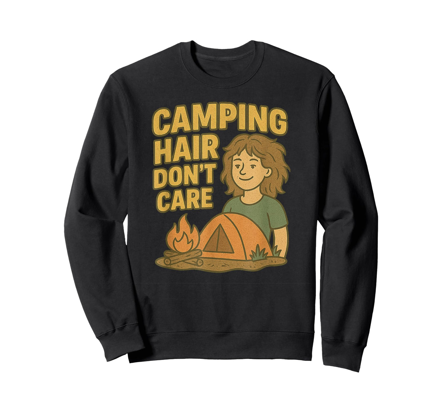 Camping Hair Don't Care Cute Camp T-Shirt