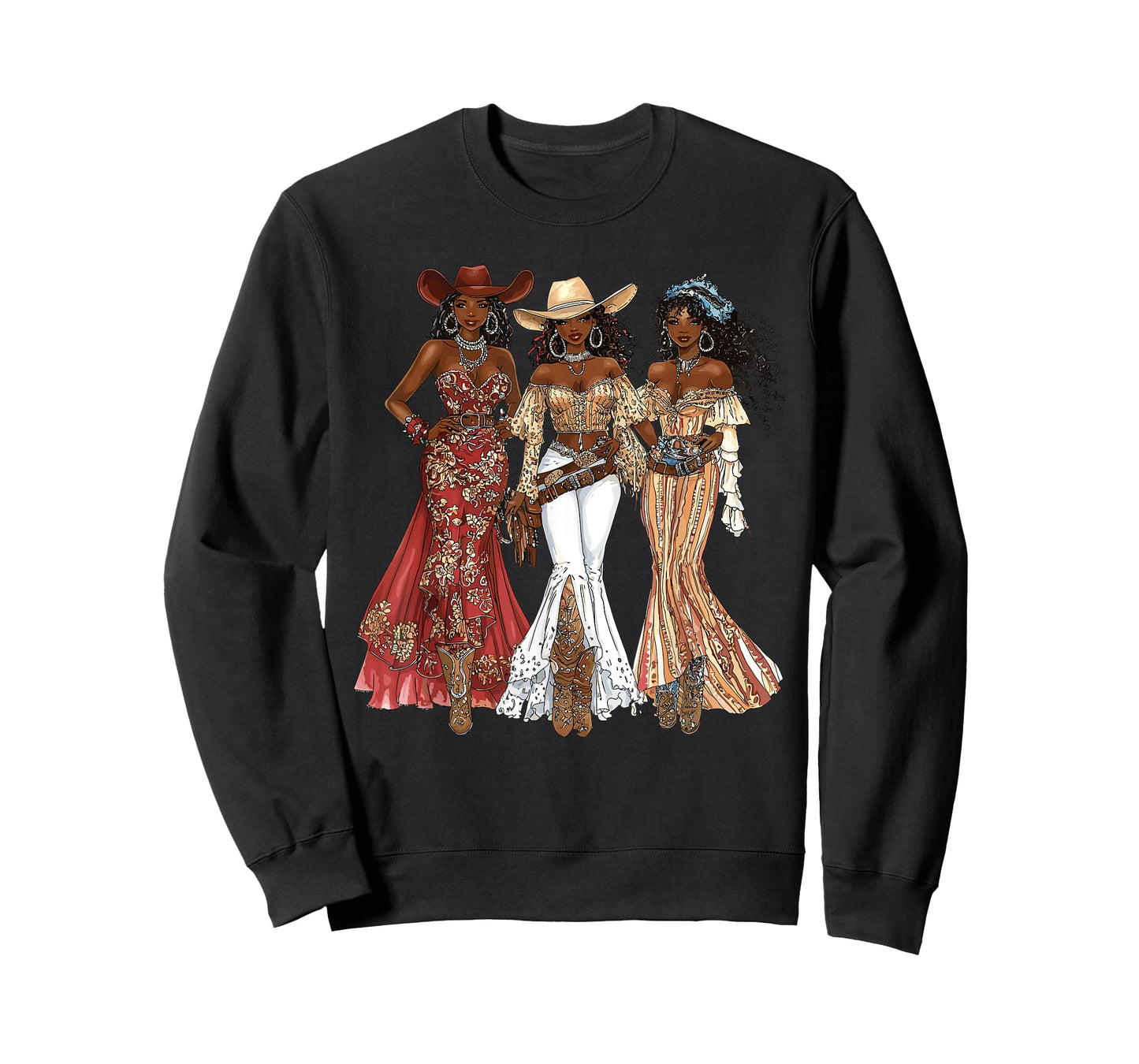 Black African American Cowgirl Western Country Texas Rodeo T-Shirt