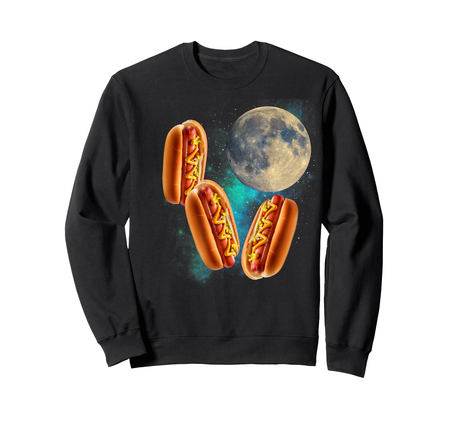 Three Hotdogs Moon Howling Funny 3 Hotdogs Howling At Moon T-Shirt