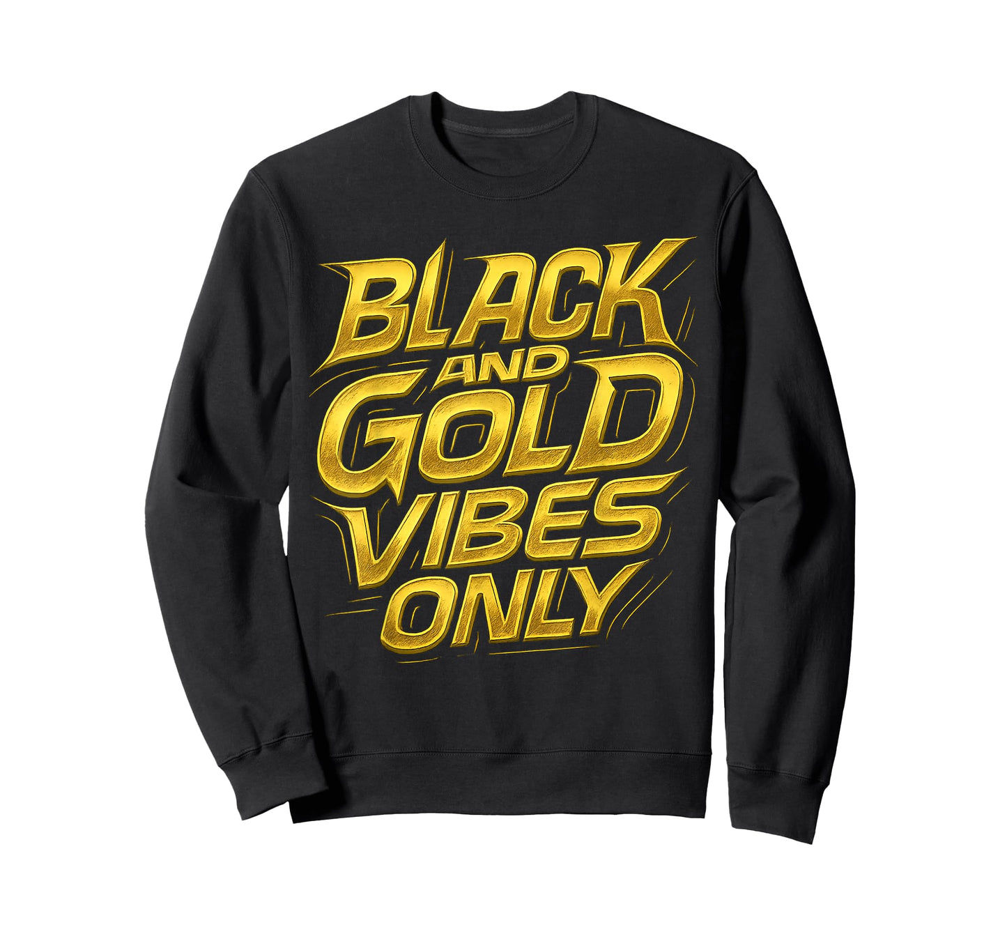 Black and Gold Vibes Only Team Pride T-Shirt