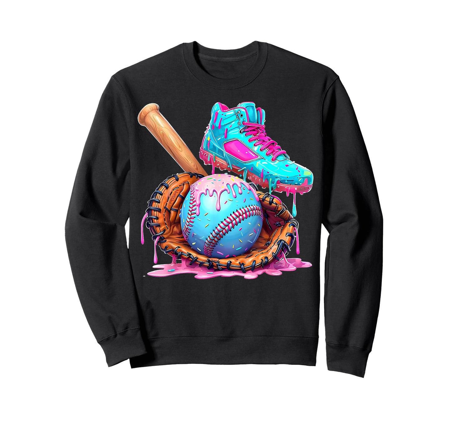 Ice Cream Drip Baseball Stuff Baseball Drip For Boys Graphic T-Shirt