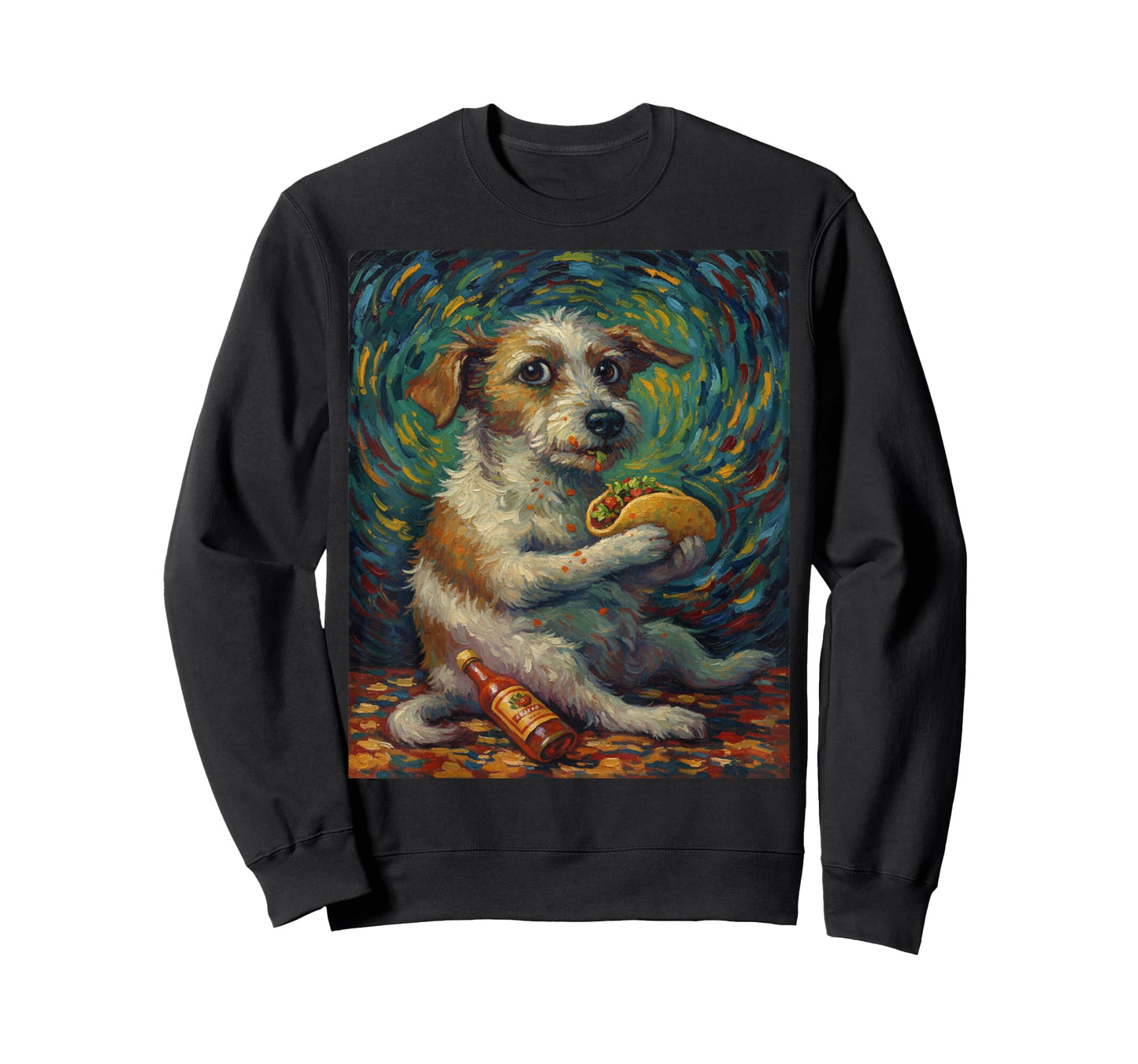 Funny Dog Eating Taco Graphic Art Design T-Shirt
