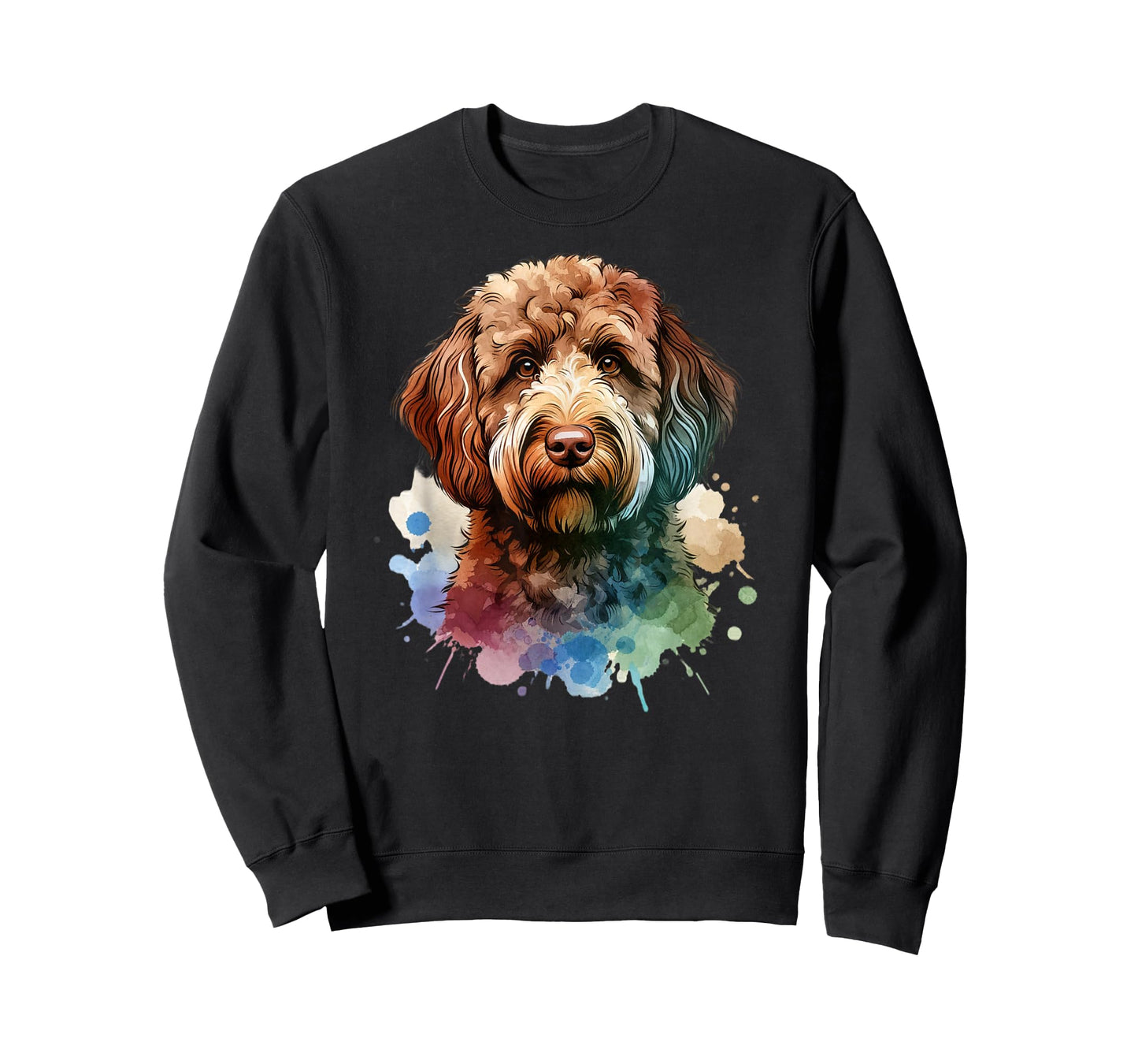 Doggies Unlimited Chocolate Labradoodle Dog Watercolor Artwork T-Shirt