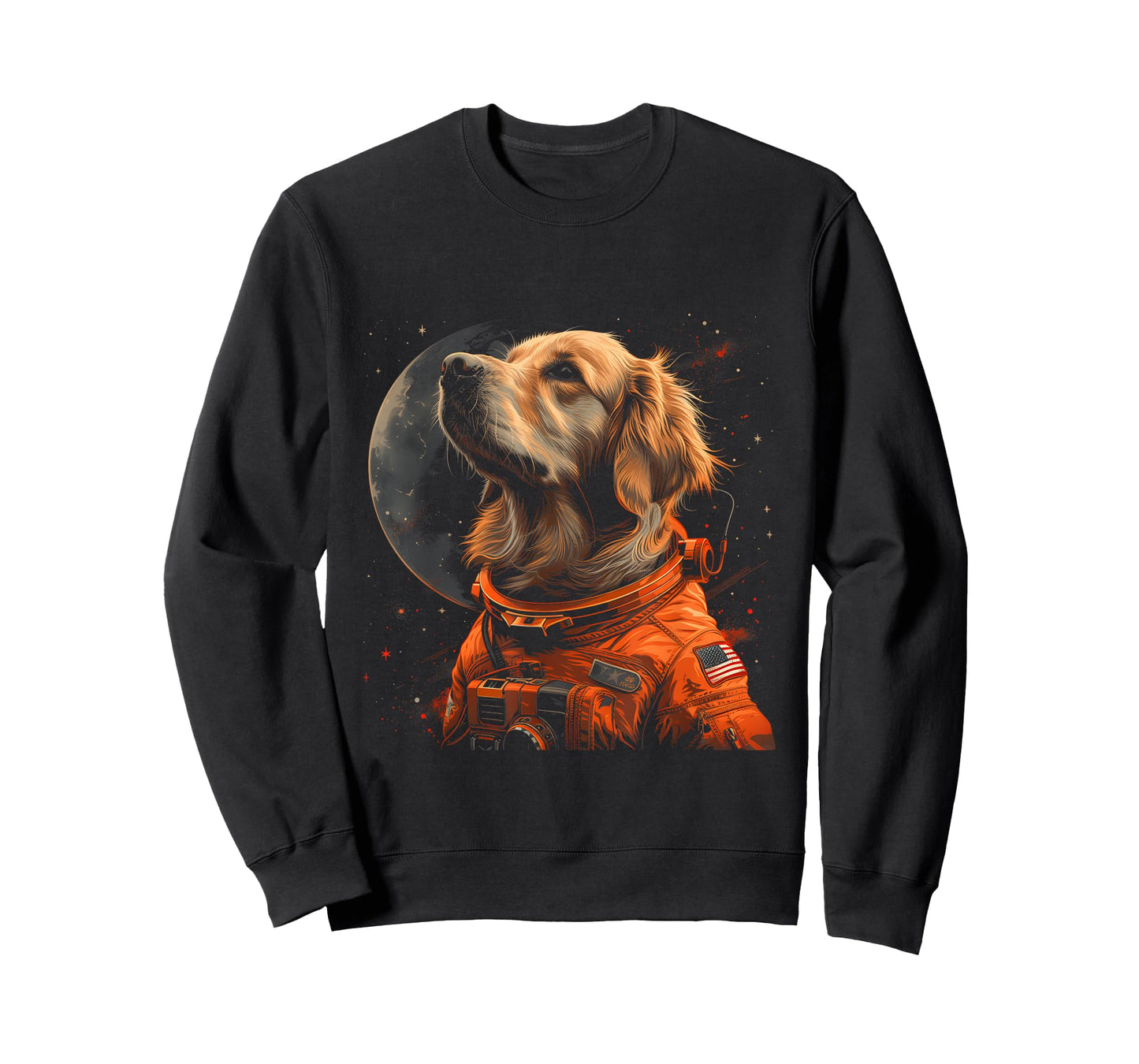 Funny Golden Retriever Lovers Dog Astronaut In The Space T-Shirt
