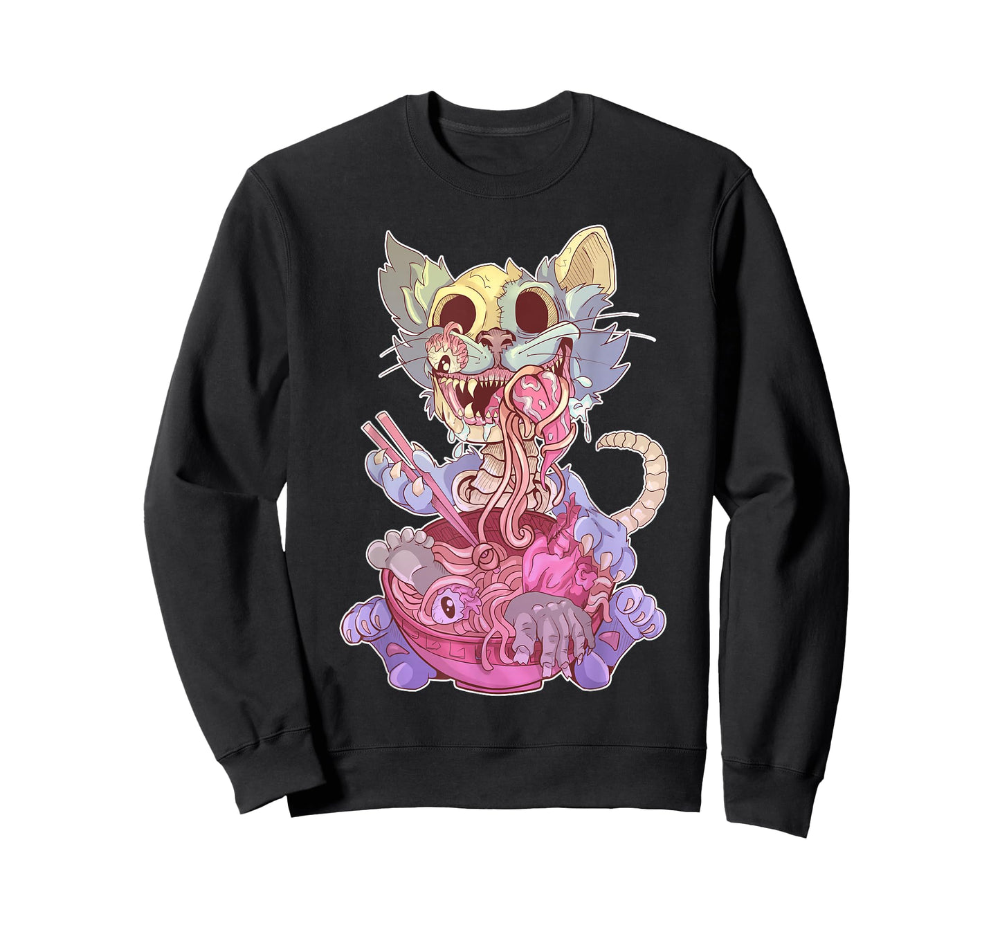 Ramen Shirt Pastel Goth Kawaii Weird Cat Eating Ramen Otaku T-Shirt