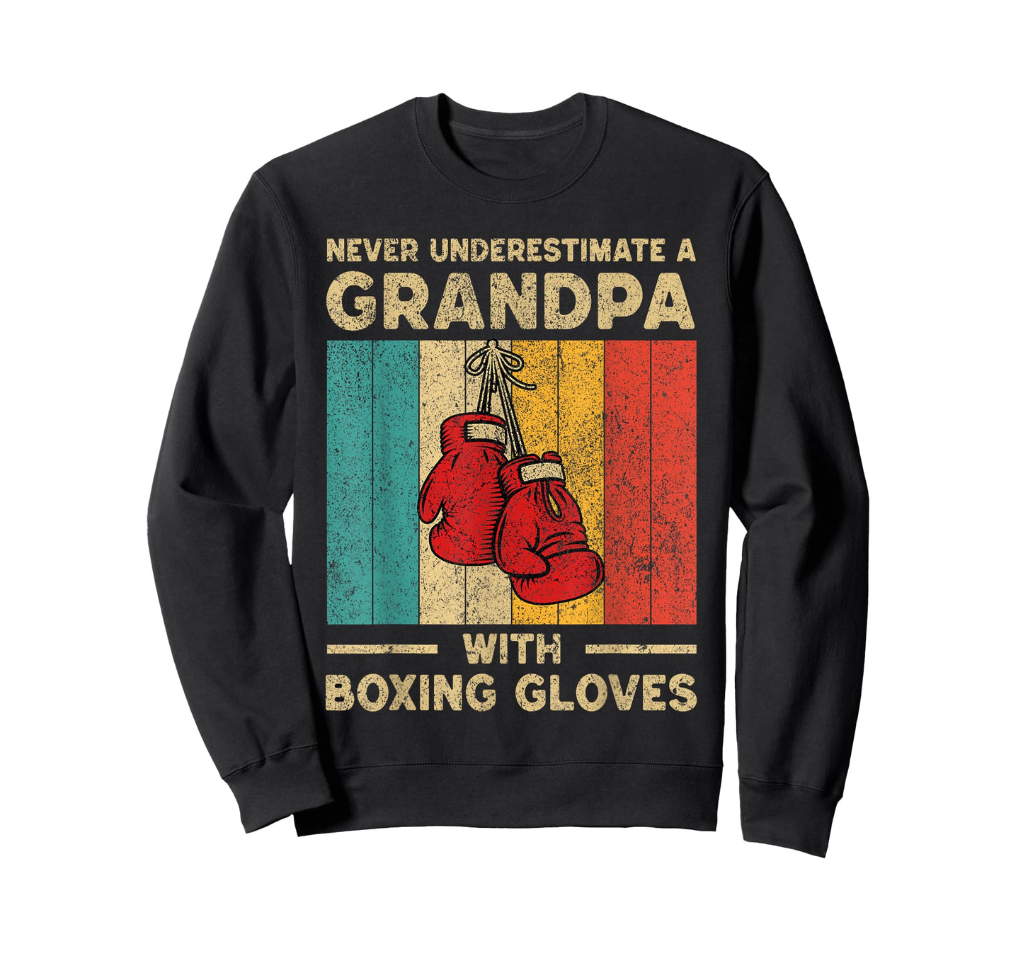 Never Underestimate An Old Man With Boxing Gloves Boxing T-Shirt
