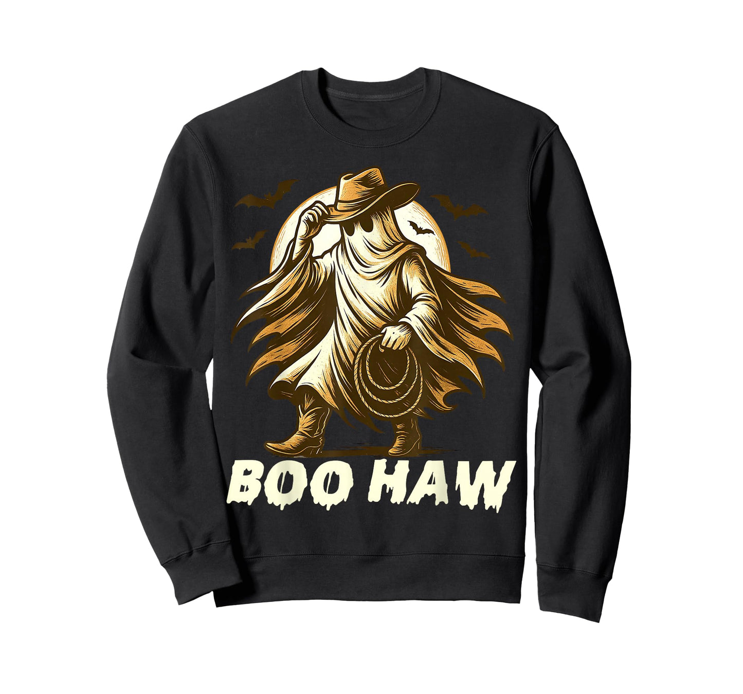 Boo Haw Ghost Cowboy Western Halloween Rodeo Ghost Western T-Shirt