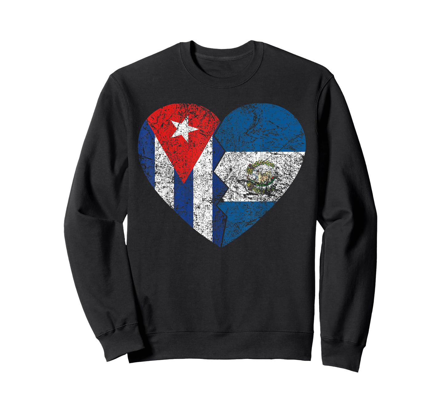 Guatemalan Cuban Flags Heart | Cuba Guatemala Roots Vintage T-Shirt