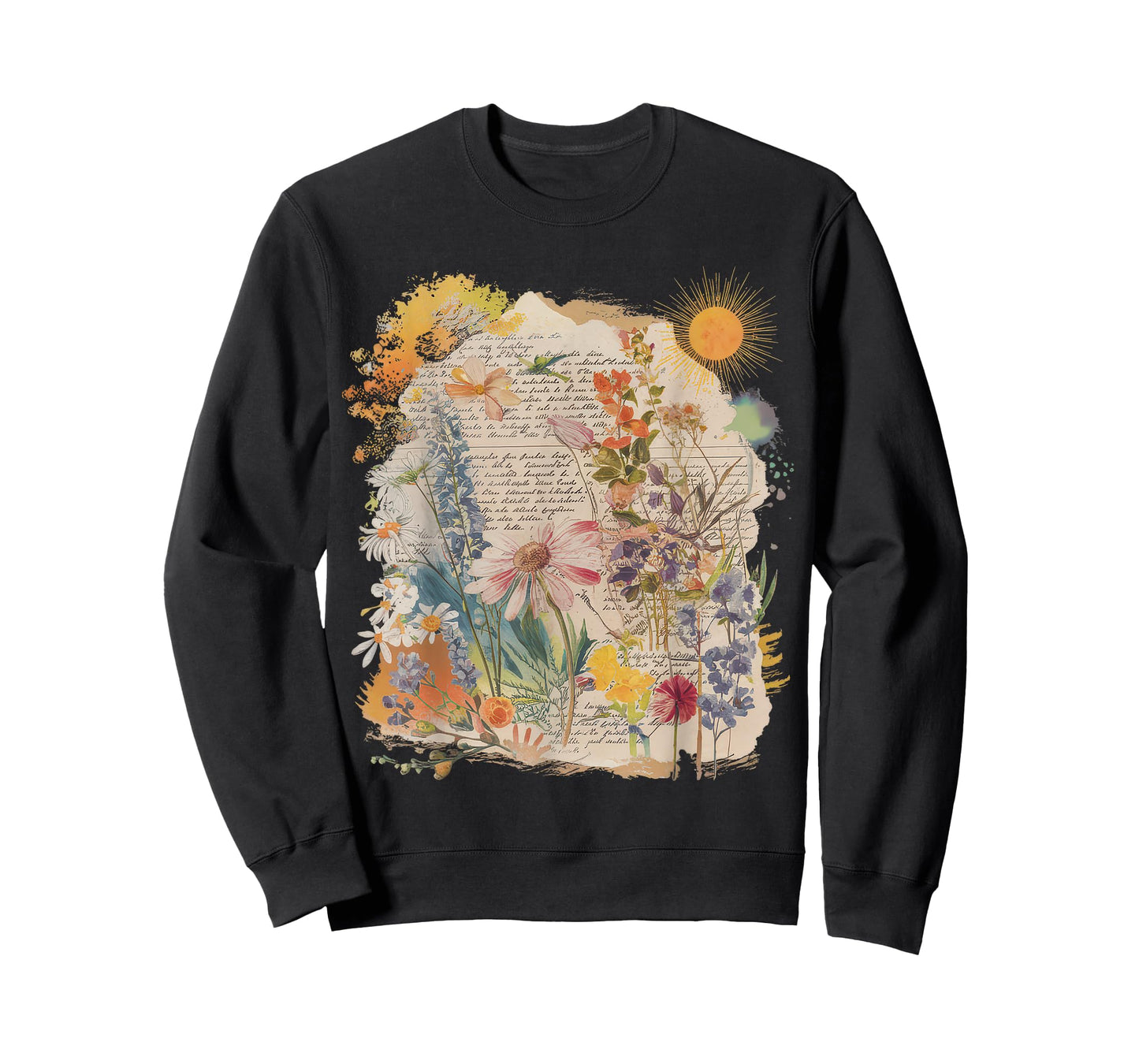 Floral Women TShirt Vintage Boho Wildflower Botanical Flower T-Shirt