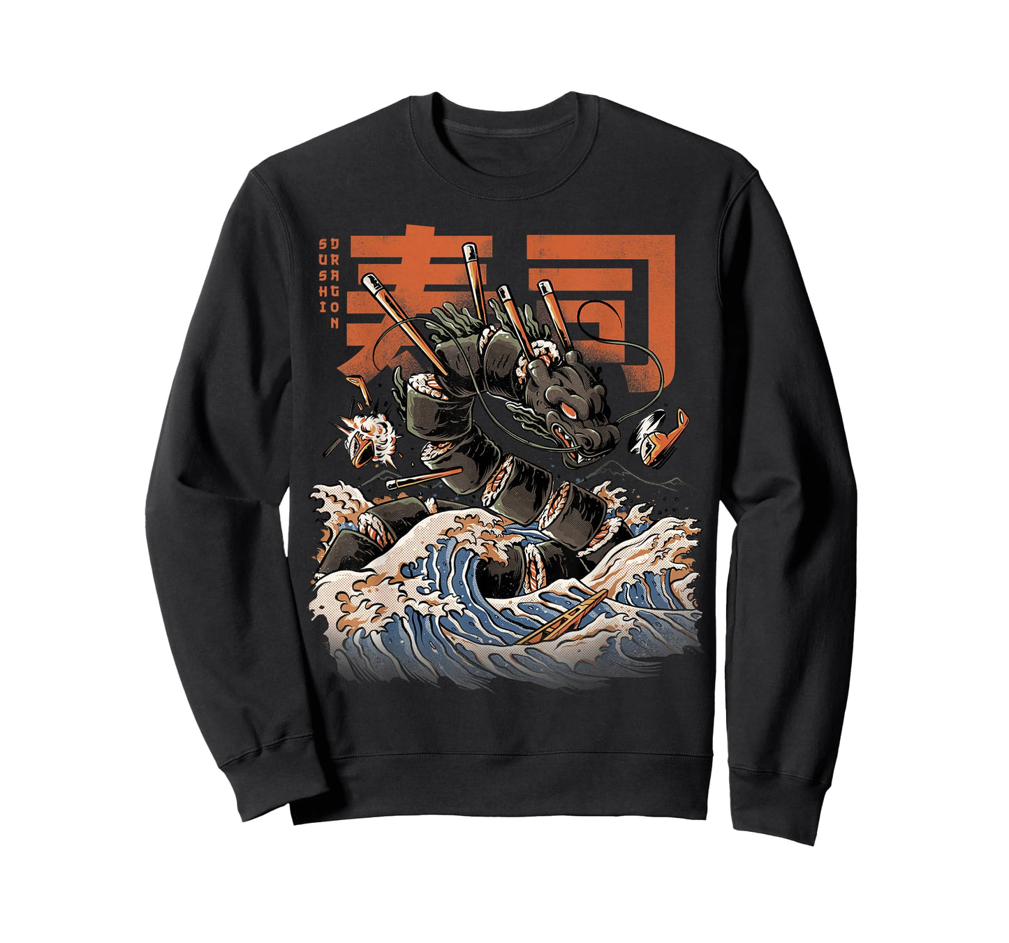 Great Sushi Dragon Japanese Food Kawaii Dragon Anime T-Shirt