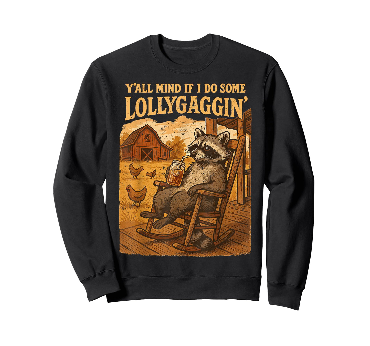 Funny Cowboy Raccoon, Y'all Mind If I Do Some Lollygaggin' T-Shirt
