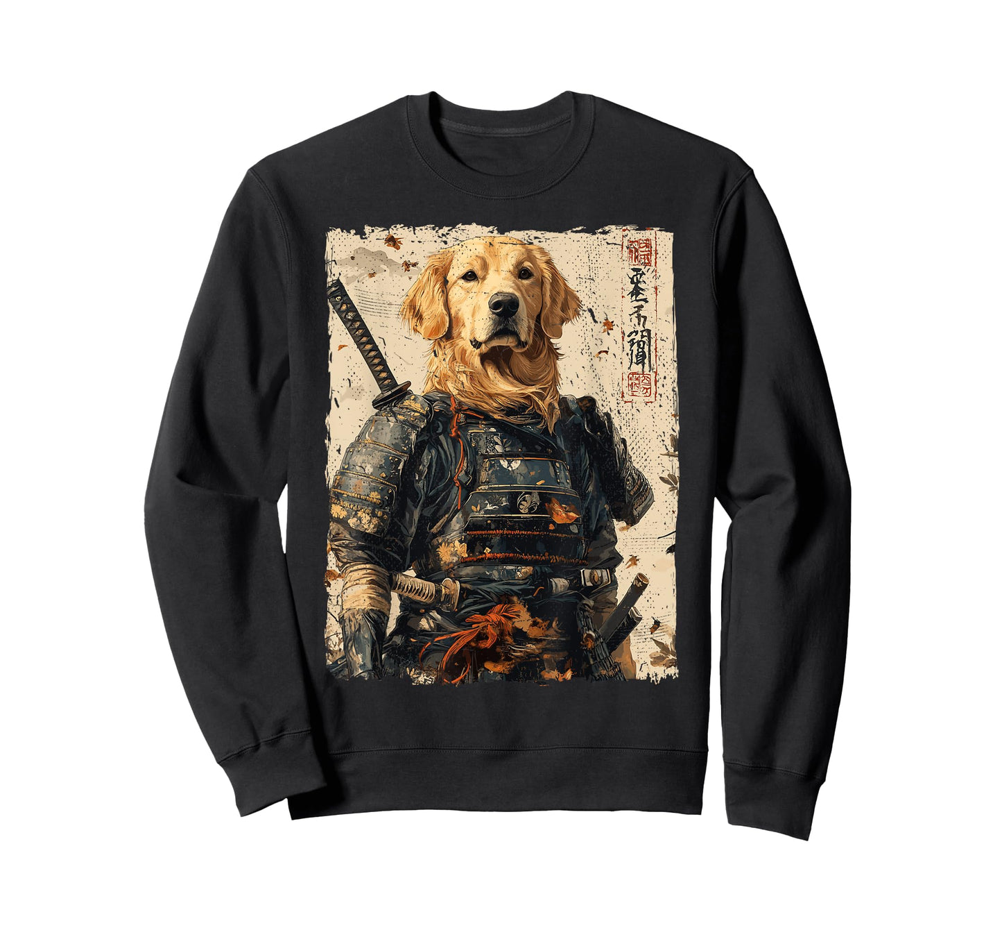 Samurai Dog Warrior Japanese Ukiyo-e Artwork Dog Samurai T-Shirt