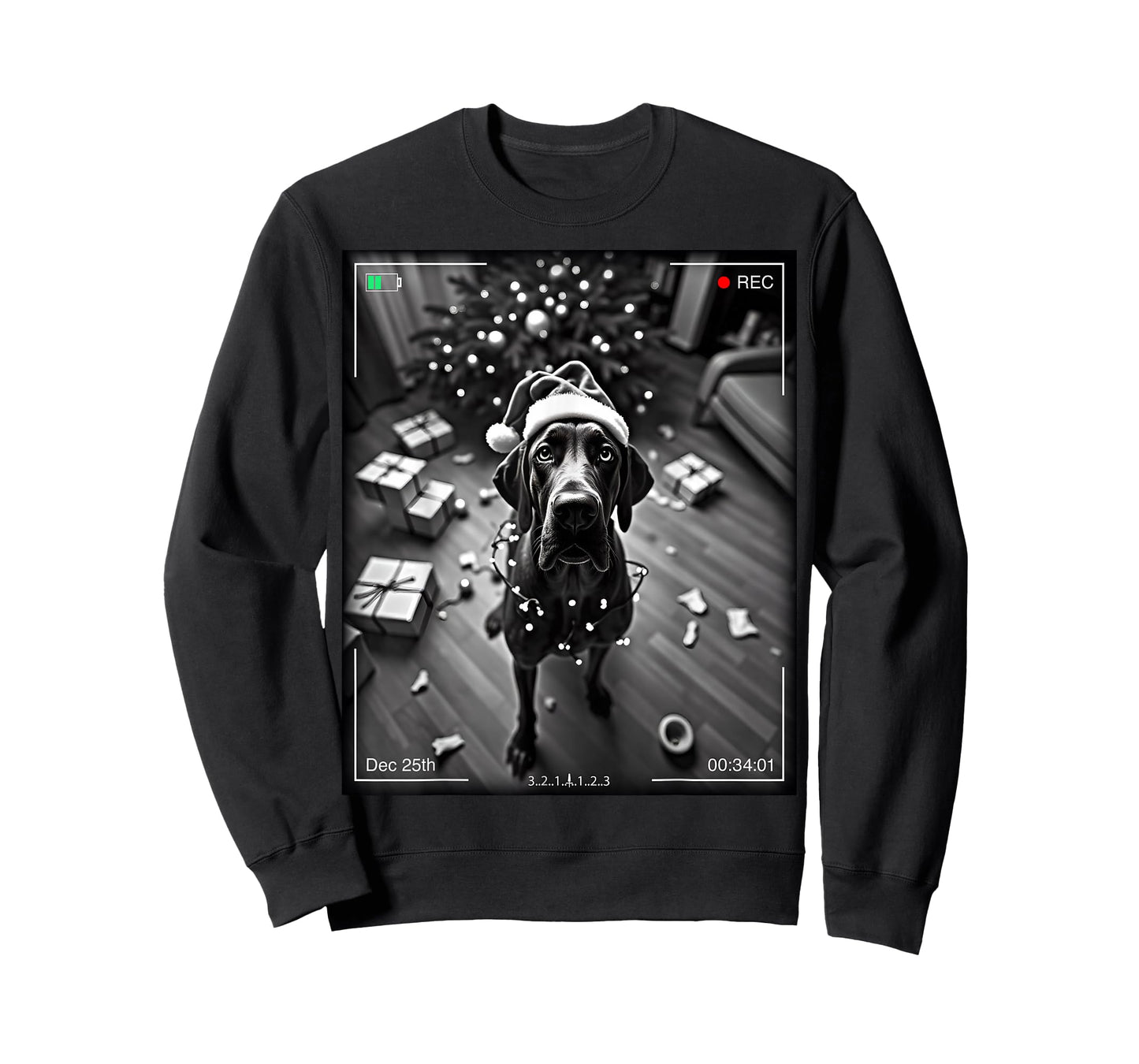 Christmas Great Dane Caught On Camera T-Shirt