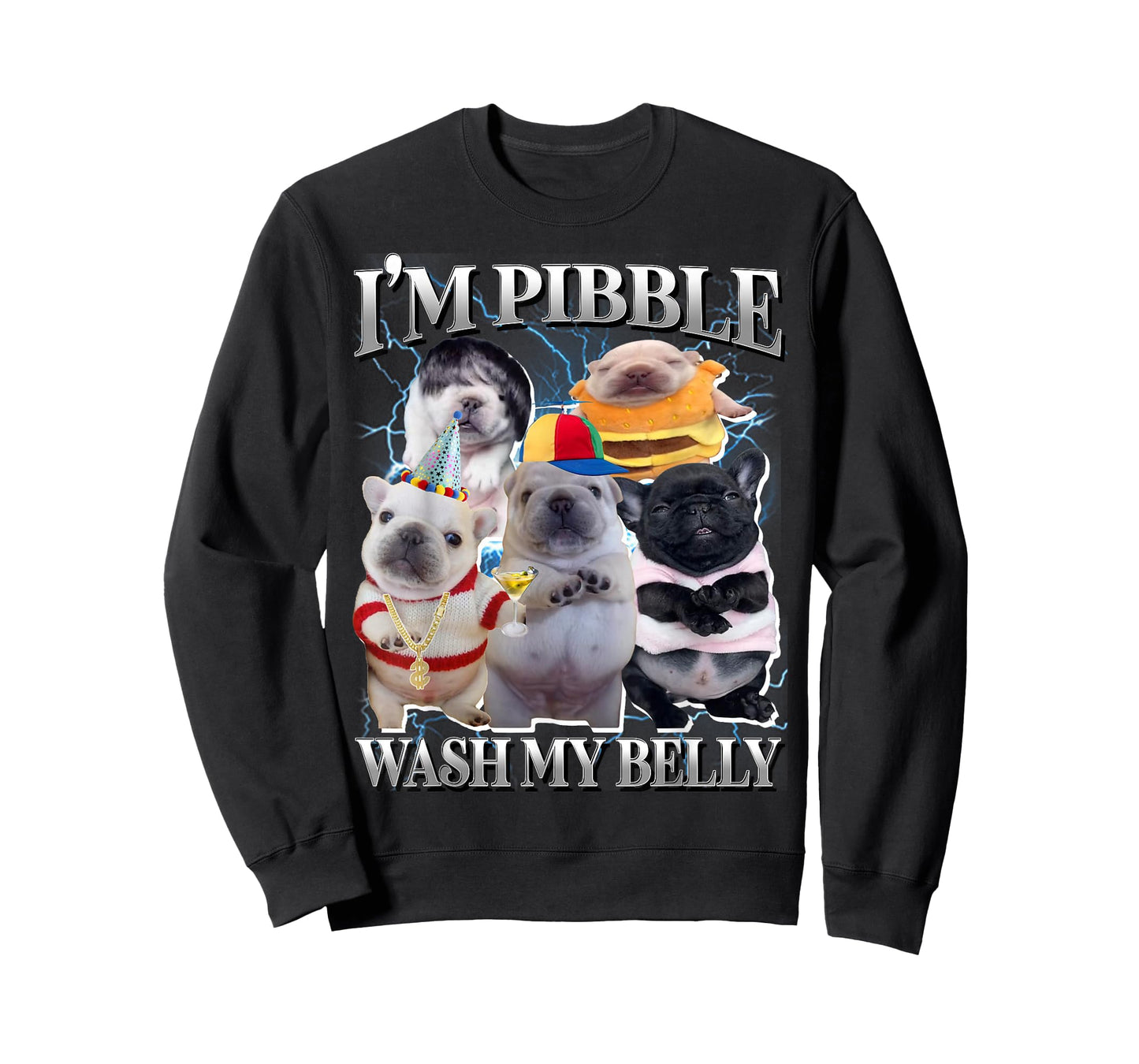 Funny Pibble Dog Meme Brainrot Wash My Belly T-Shirt