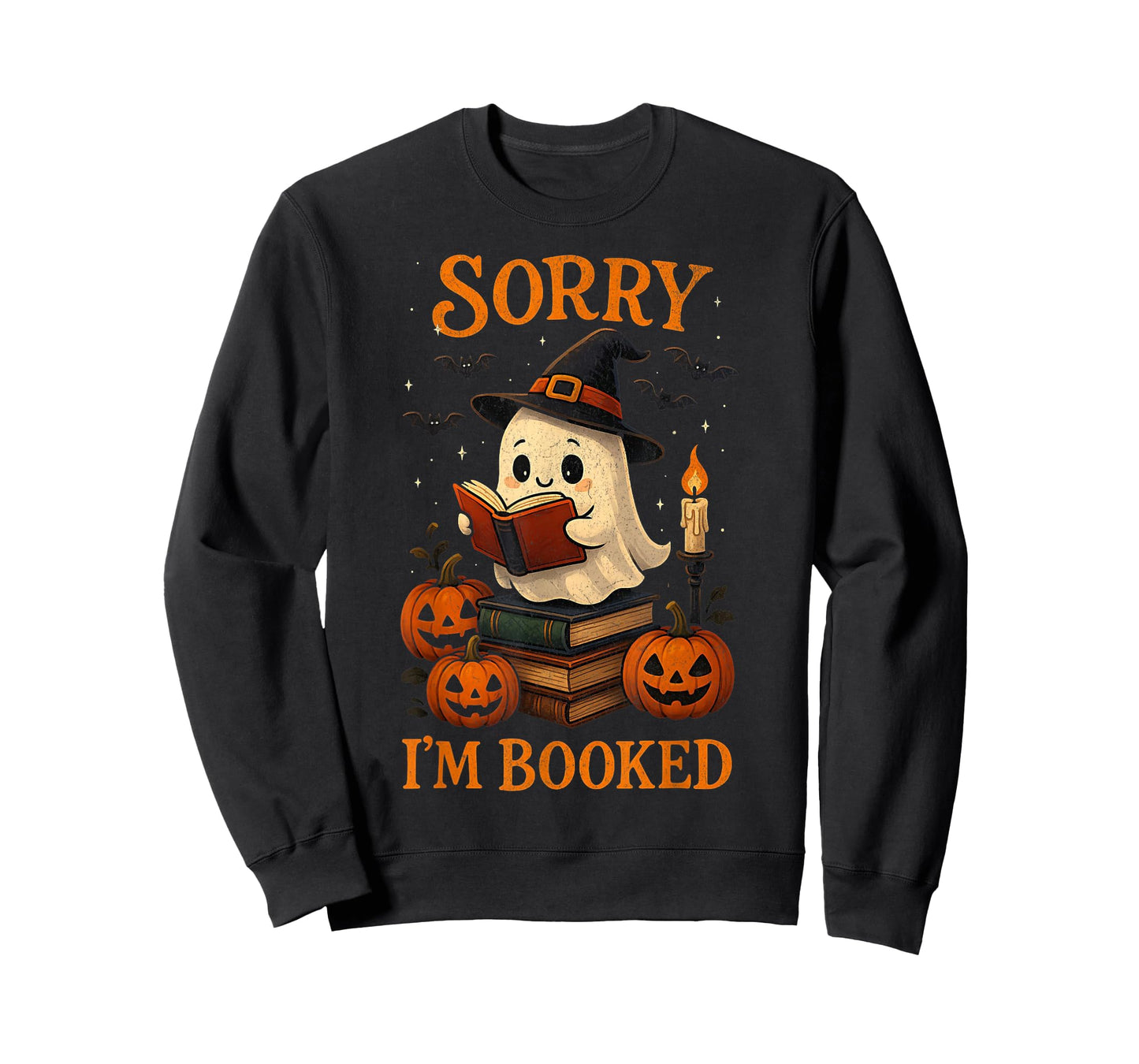 Funny Sorry I'm Booked Bookworm Book Lovers Ghost Halloween T-Shirt