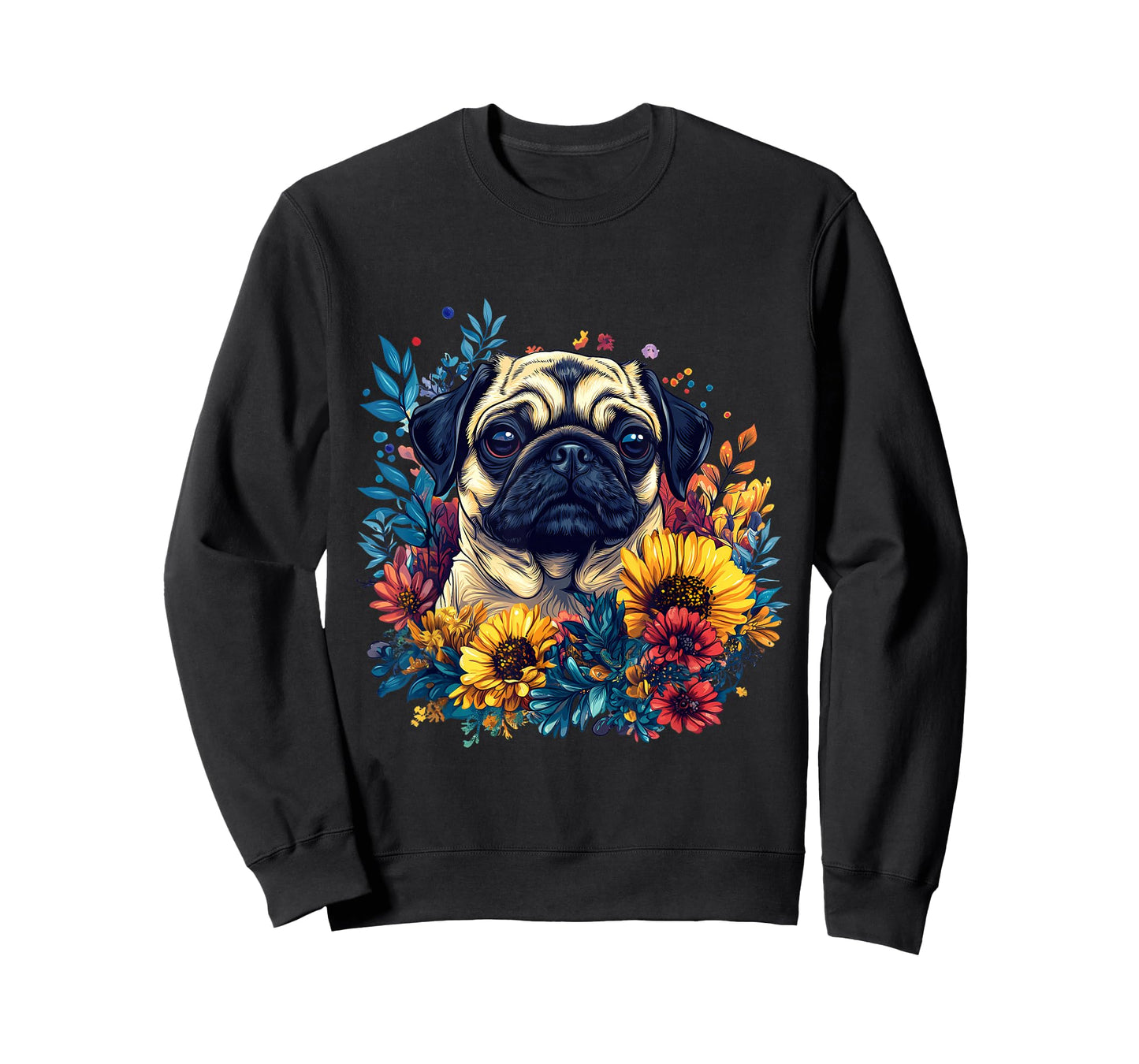 Cute Pug Owner Pug Lover Colorful Portrait Dog Pug T-Shirt