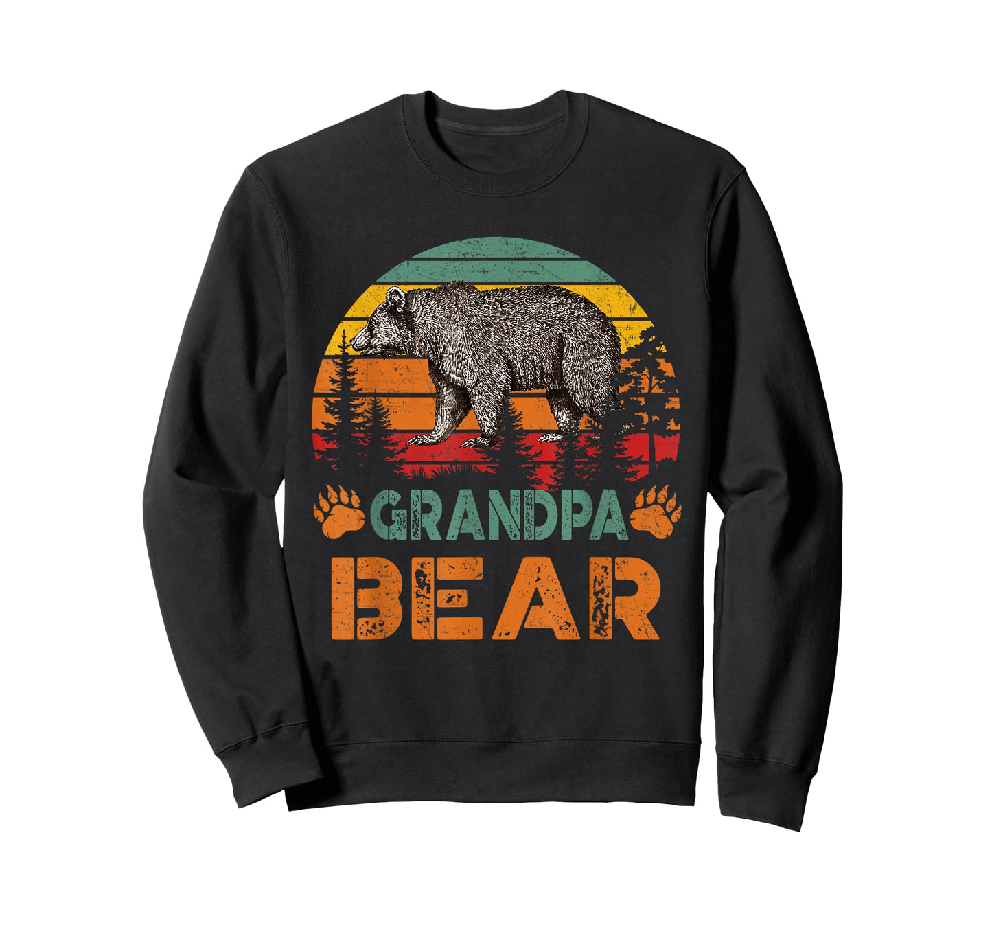 Mens Vintage Grandpa Bear T-Shirt Funny Fathers Day T-Shirt