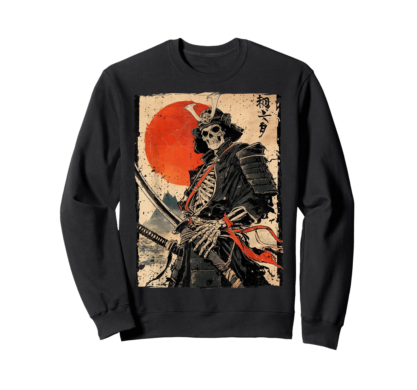 Japan Samurai Warrior Skeleton Ukiyo Ink Artwork Samurai T-Shirt