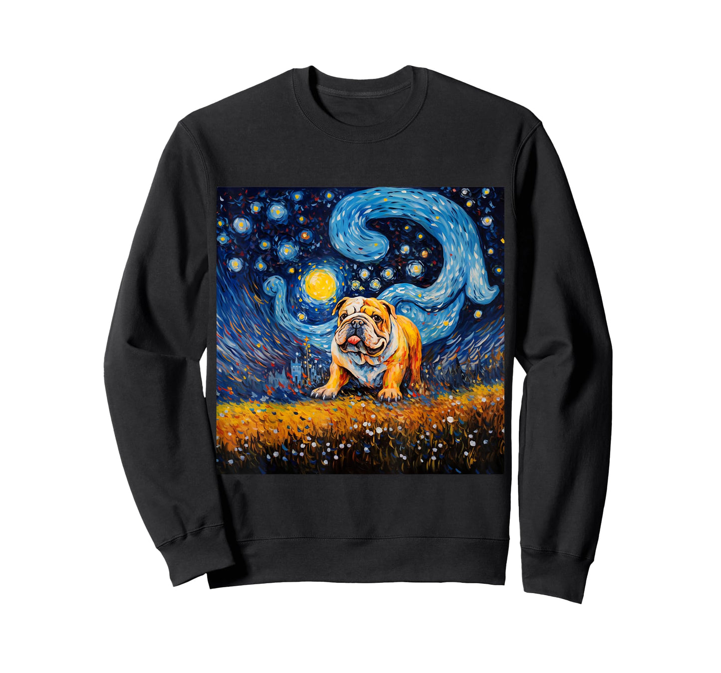 English Bulldog Starry Night - English Bulldog Starry Night Men Women Kids T-Shirt