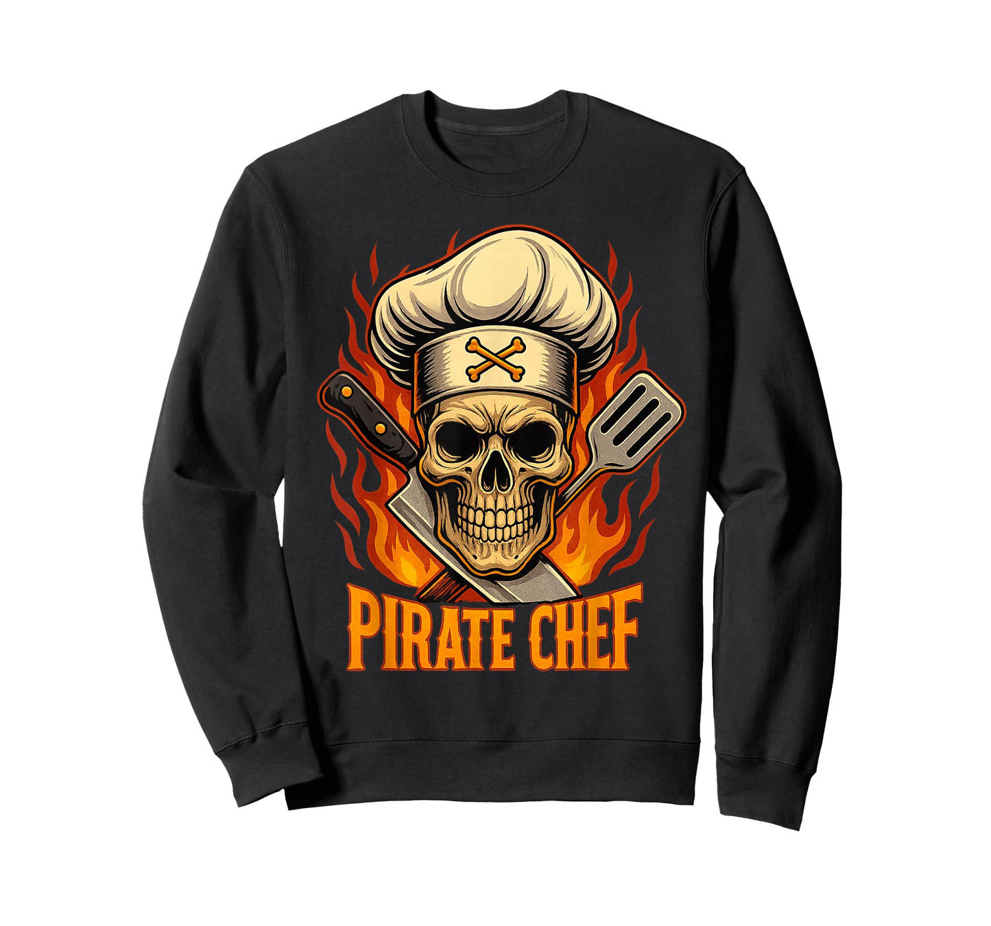 Culinary Pirate Cook Chef Hat Knife Spatula Skull Halloween T-Shirt