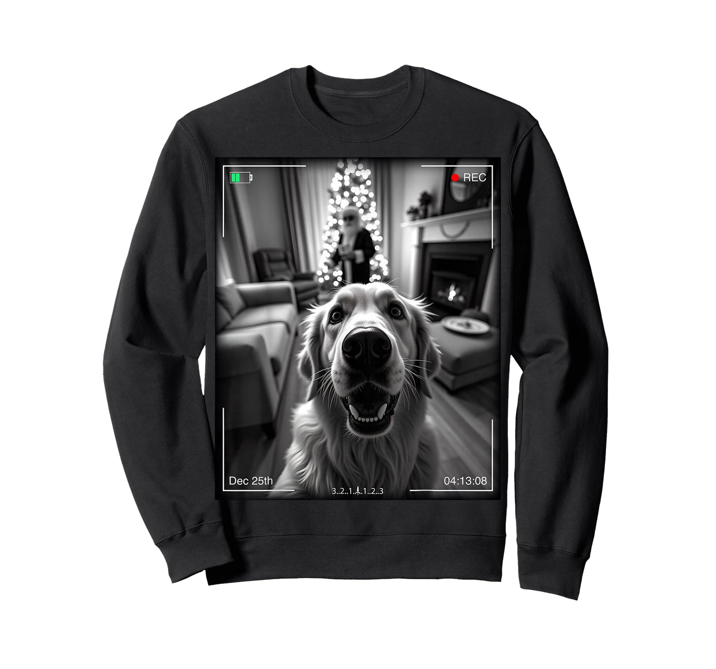 Golden Retriever Catches Santa On Camera Xmas T-Shirt