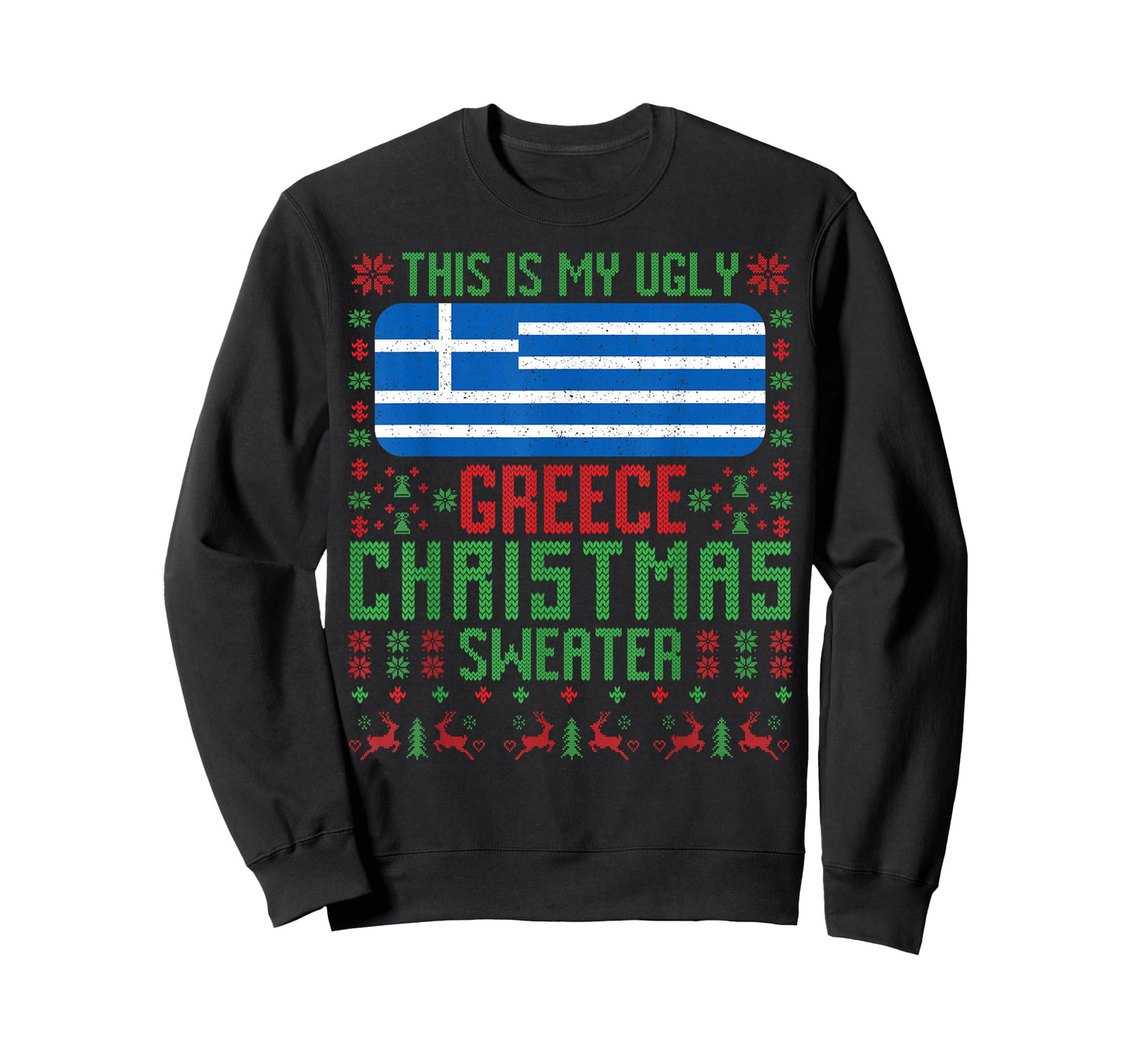 Greek Ugly Christmas Sweater Greek Flag for Greece T-Shirt